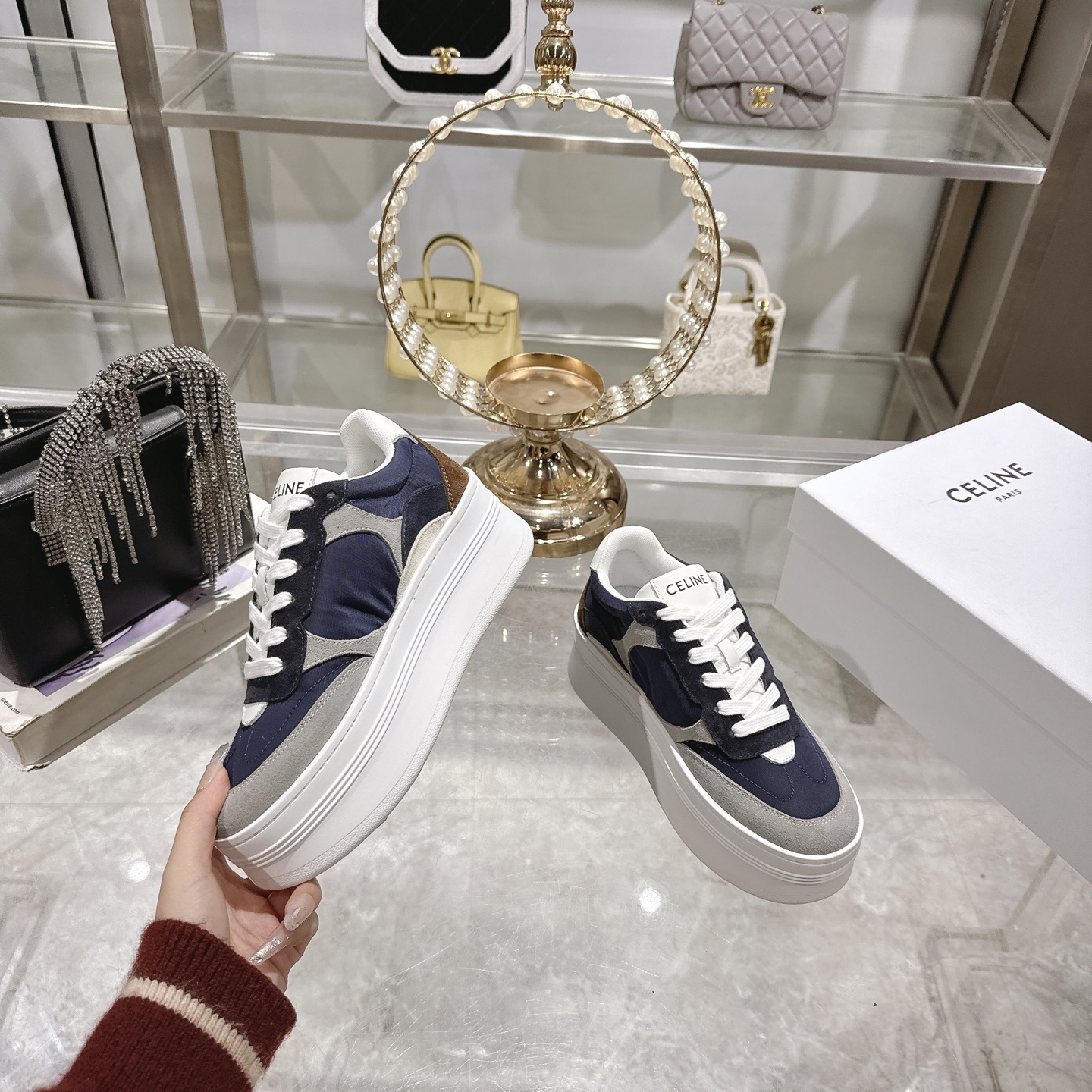 Celine Women's Triomphe Logo Lace-Up Platform Sneakers - Elevate Your Style 5 i1743932137257 2026 0 2