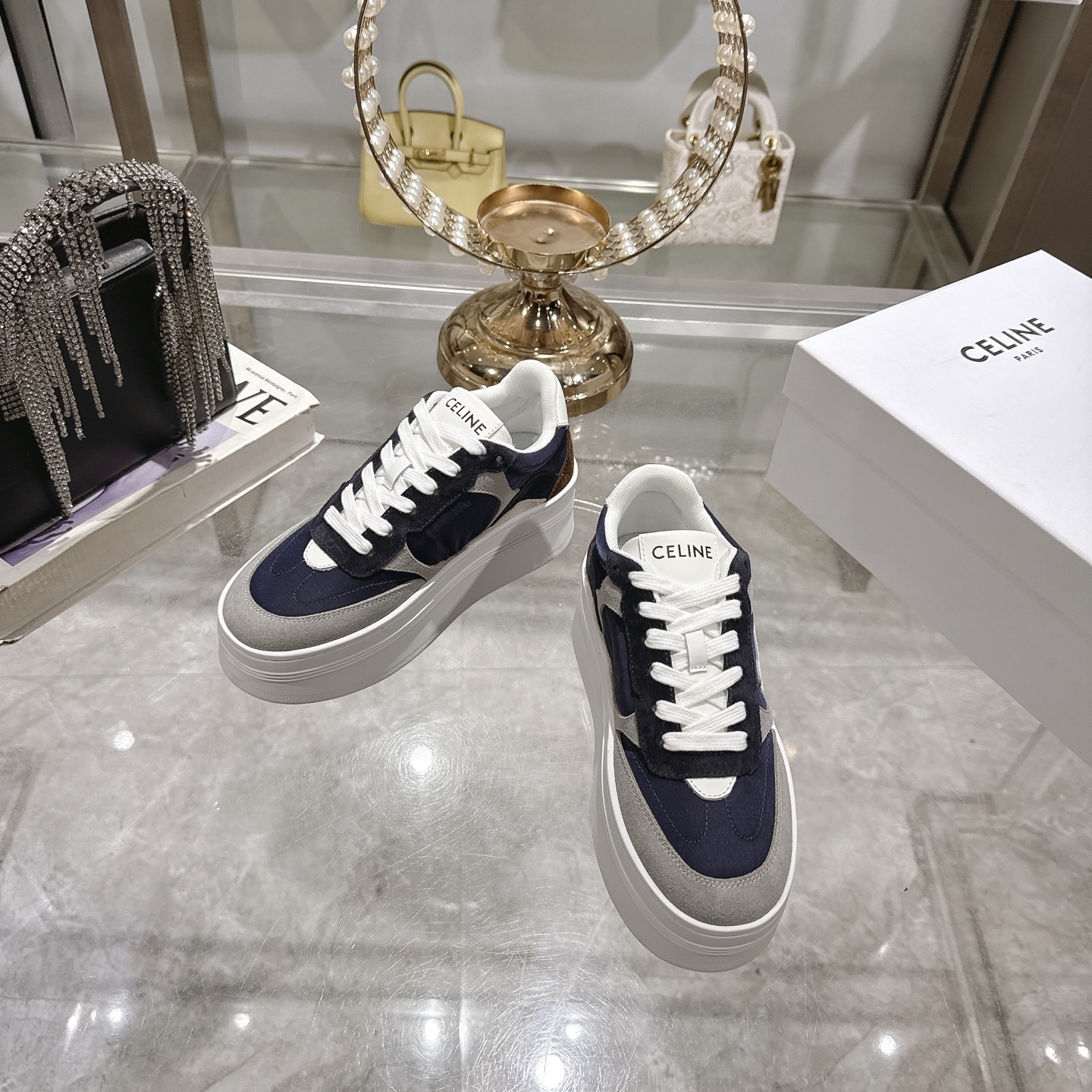 Celine Women's Triomphe Logo Lace-Up Platform Sneakers - Elevate Your Style 4 i1743932137259 815 0 1