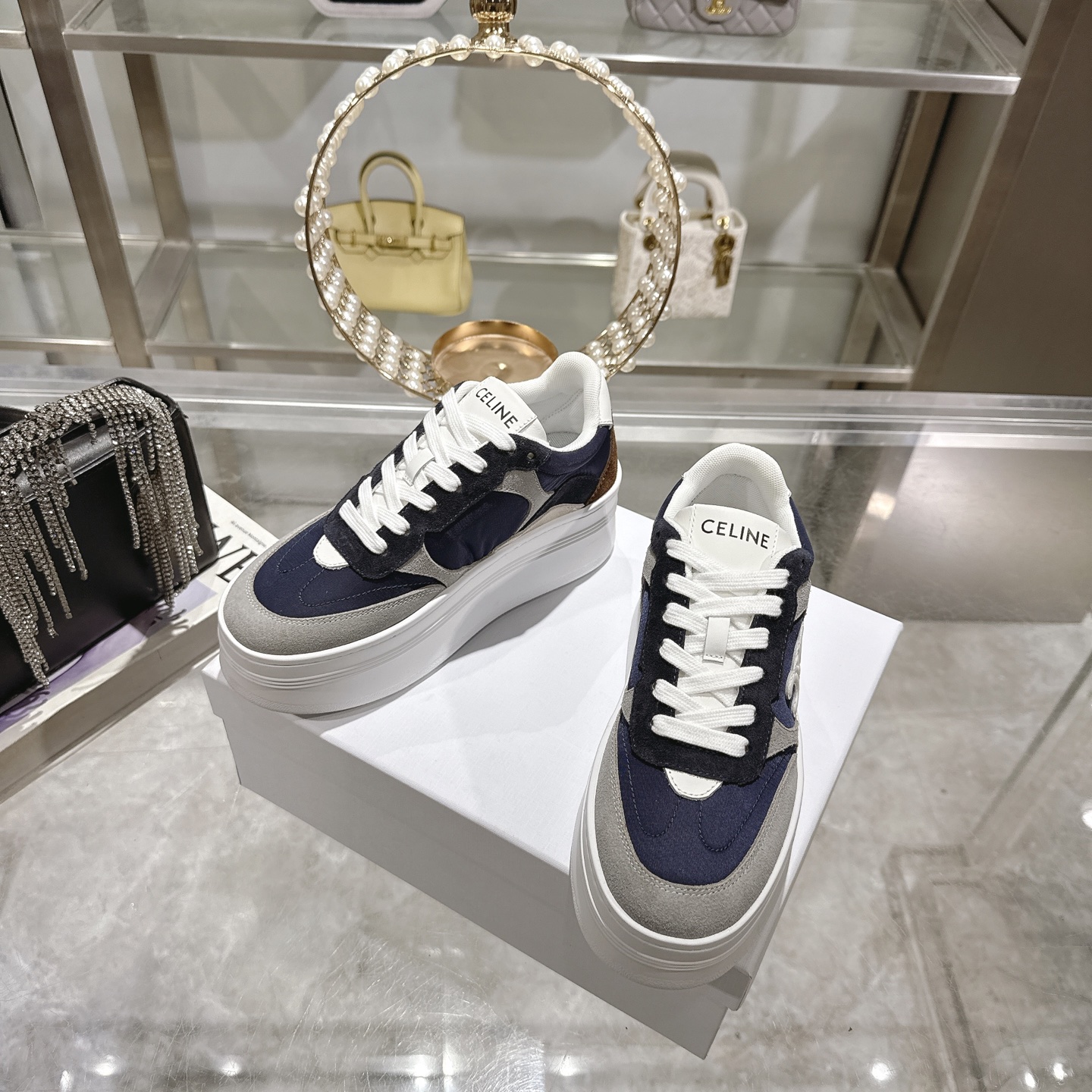 Celine Women's Triomphe Logo Lace-Up Platform Sneakers - Elevate Your Style 7 i1743932137283 8529 0 5