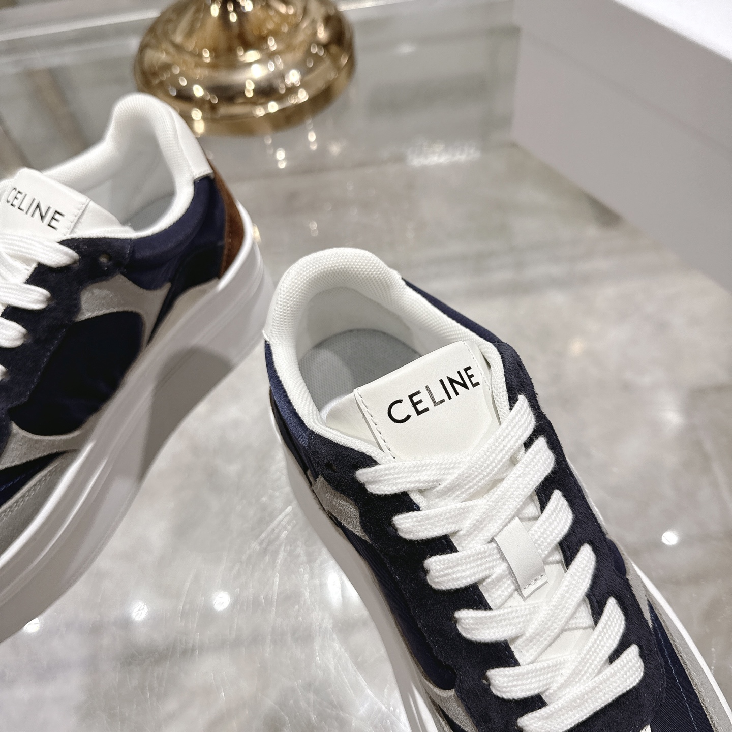 Celine Women's Triomphe Logo Lace-Up Platform Sneakers - Elevate Your Style 8 i1743932138635 2153 0 6