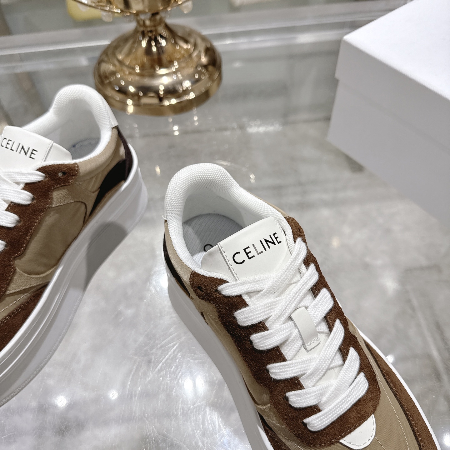 Celine Women's Triomphe Logo Lace-Up Platform Sneakers - Stylish & Comfortable 8 i1743932322027 3804 0 6