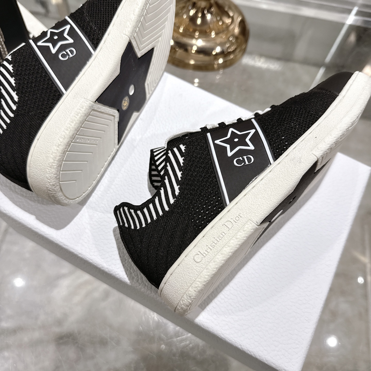 Dior Star Sneakers: Black Knit, Suede Accents, Iconic Star Detail 6 i1743934954535 7607 0 4