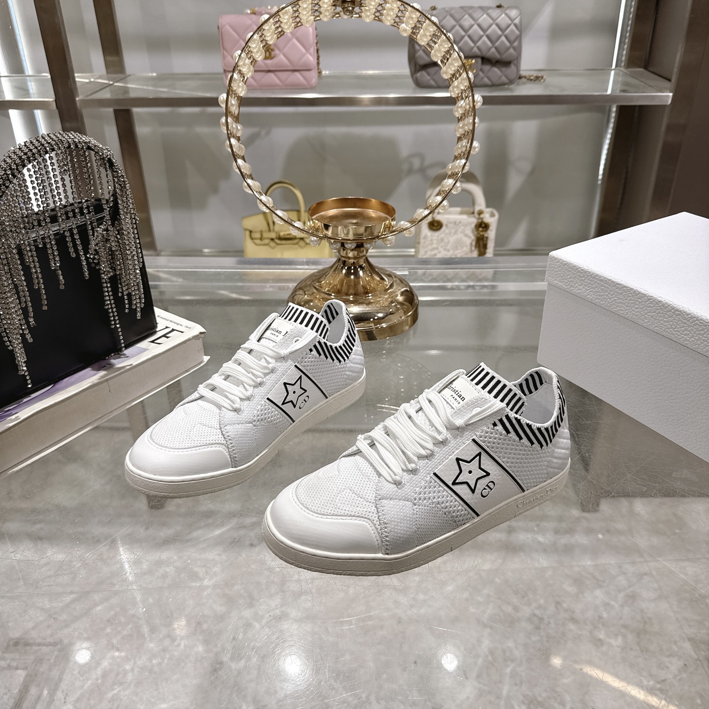 Dior Star Women's White Sneakers Platform Casual Shoes Lace-up 7 i1743934977825 5818 0 4