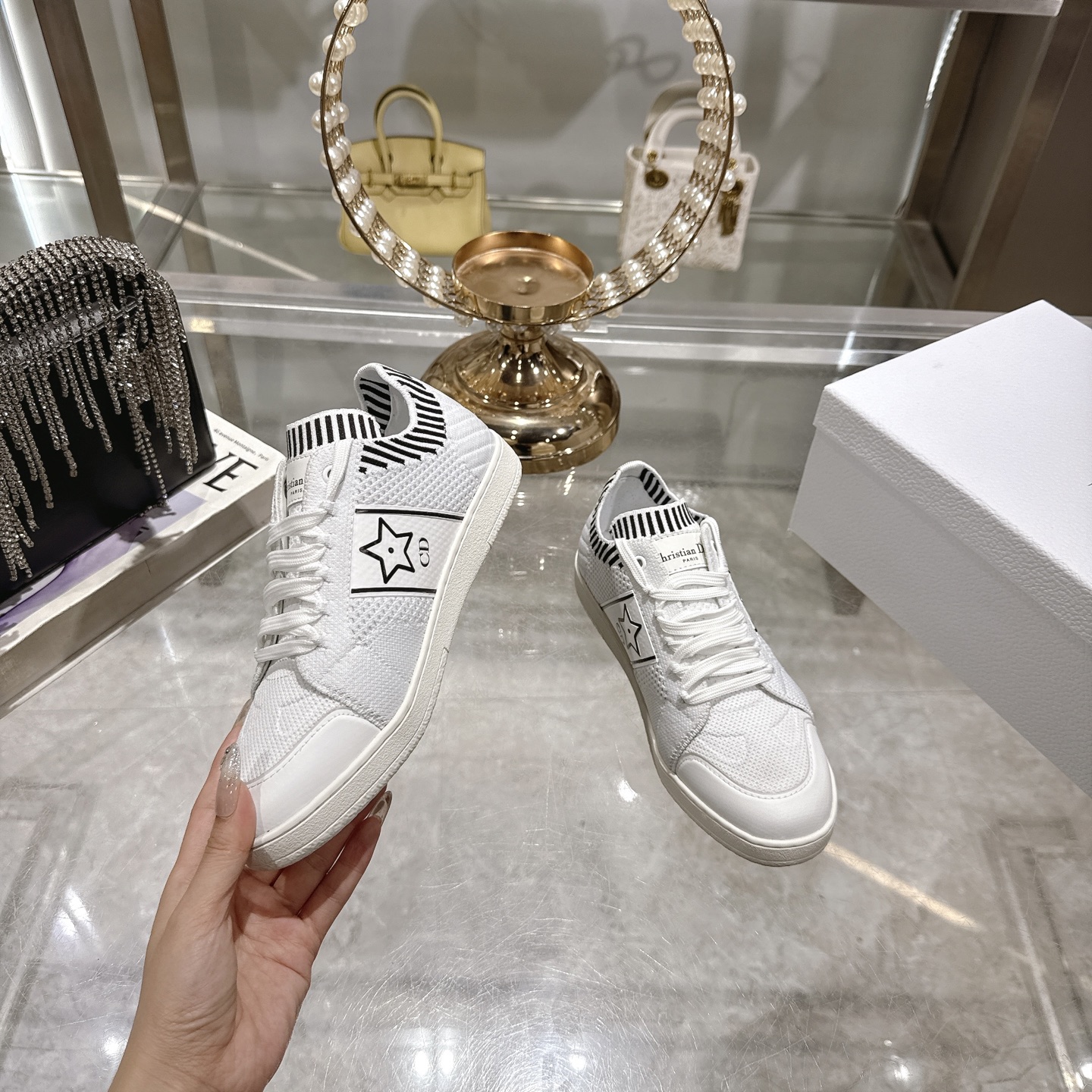 Dior Star Women's White Sneakers Platform Casual Shoes Lace-up 6 i1743934978688 6601 0 3