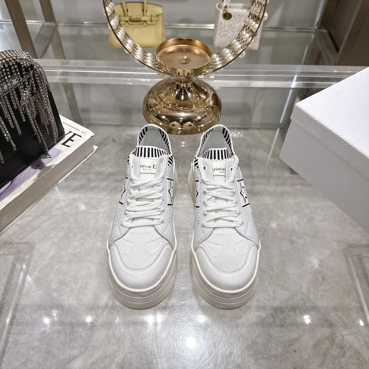 Dior Star Women's Sneakers White Calfskin and Technical Fabric 3 i1743935008028 4000 0 0