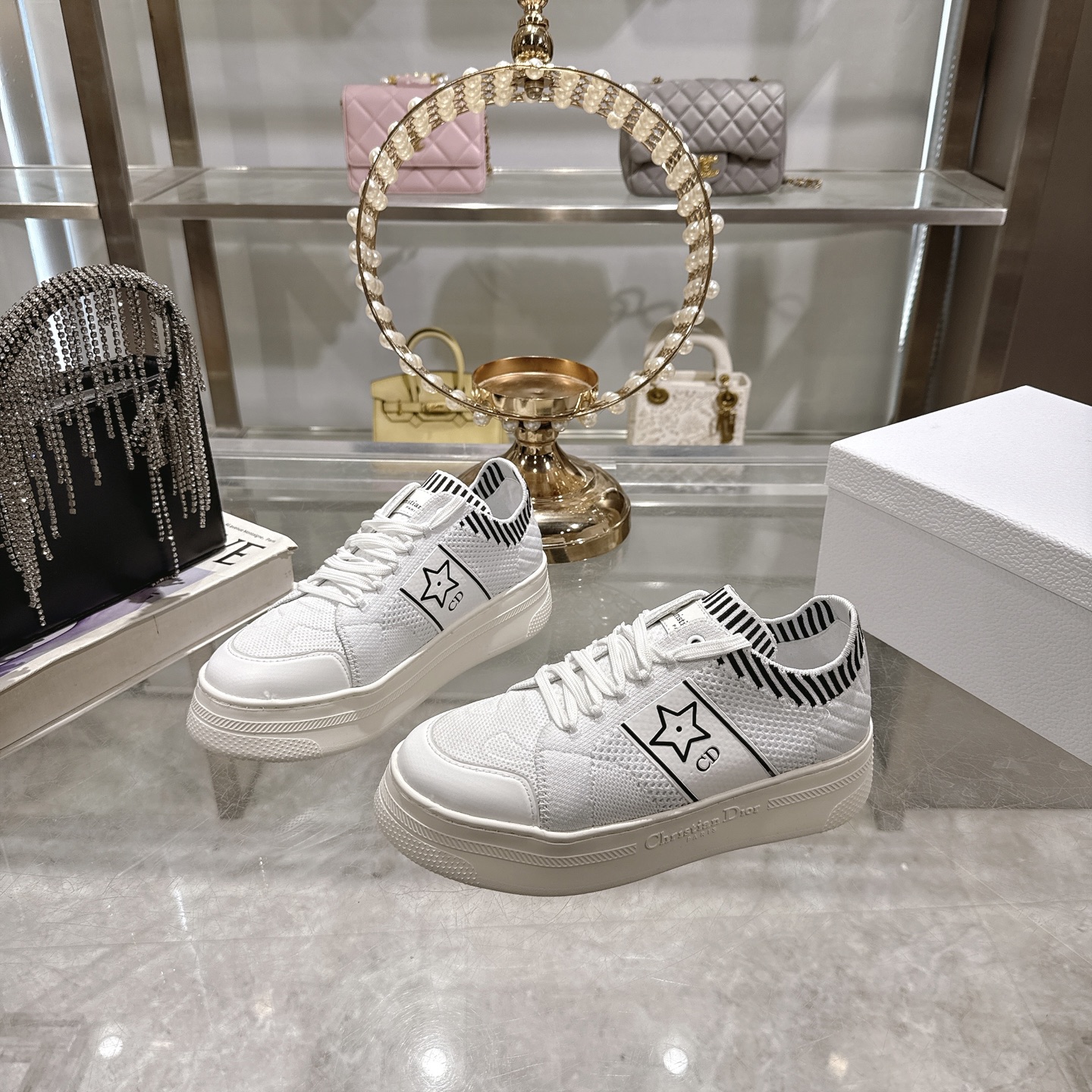 Dior Star Women's Sneakers White Calfskin and Technical Fabric 7 i1743935008165 3551 0 4