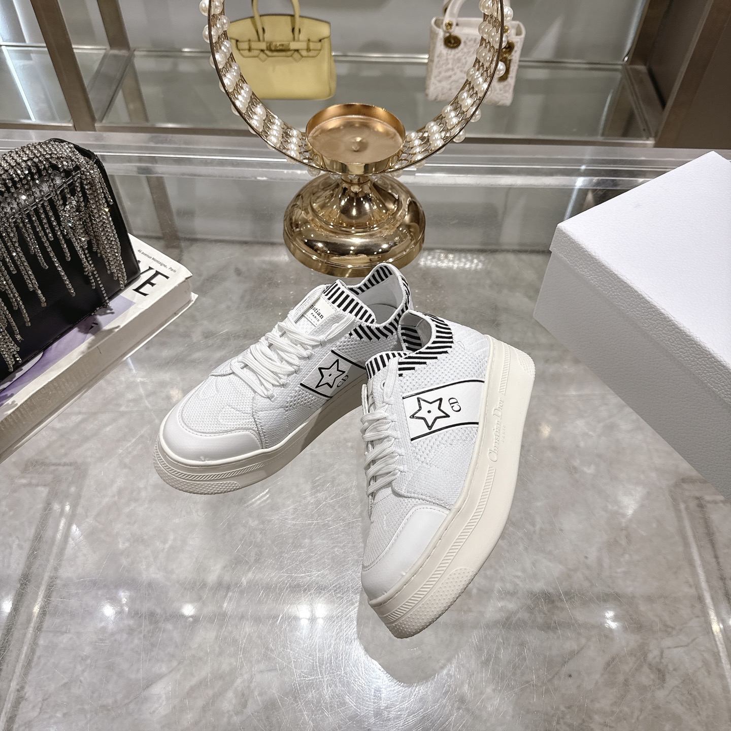 Dior Star Women's Sneakers White Calfskin and Technical Fabric 5 i1743935009441 1619 0 2