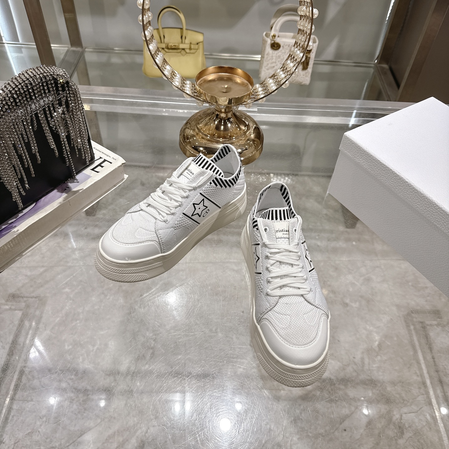 Dior Star Women's Sneakers White Calfskin and Technical Fabric 4 i1743935009454 5984 0 1