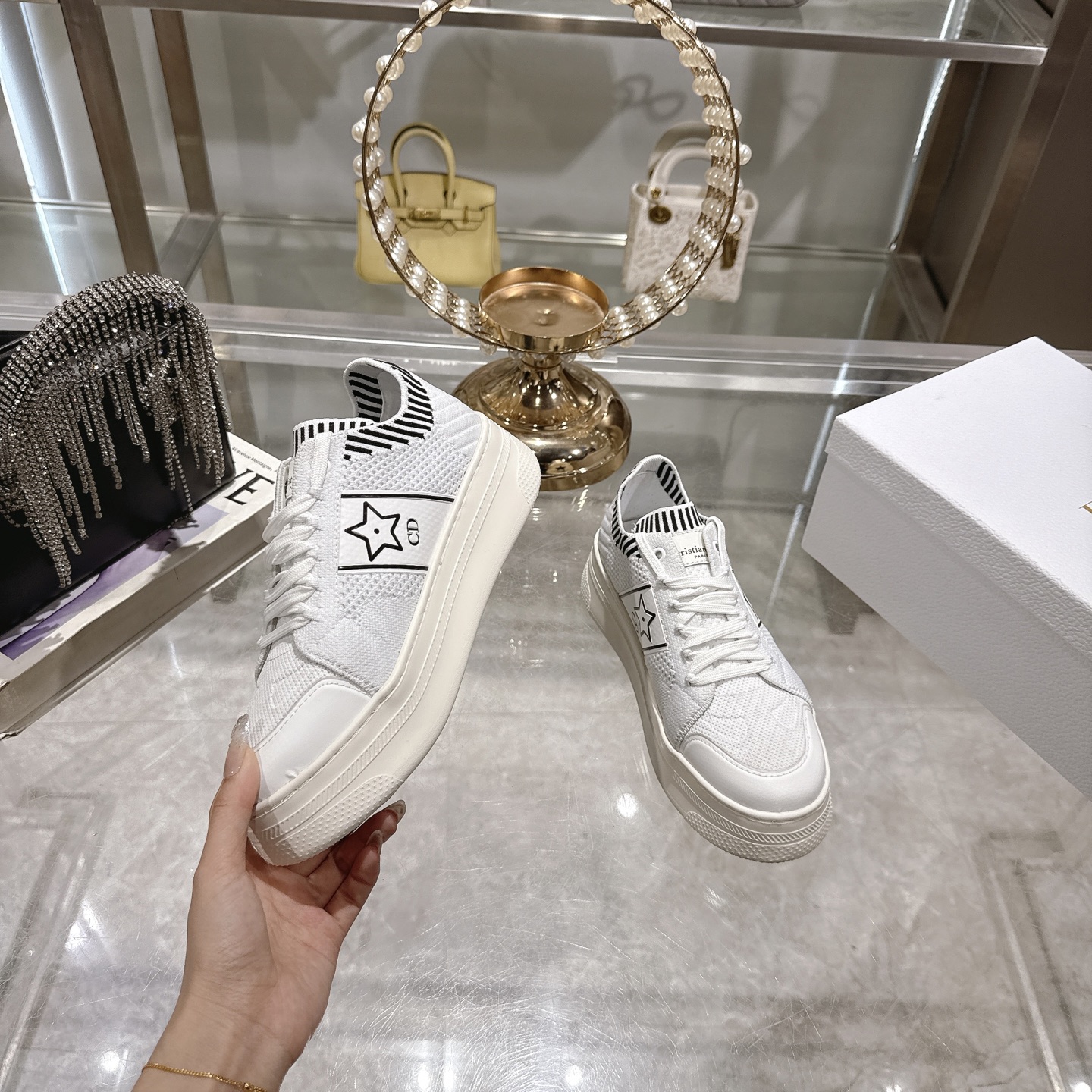 Dior Star Women's Sneakers White Calfskin and Technical Fabric 6 i1743935009528 5849 0 3