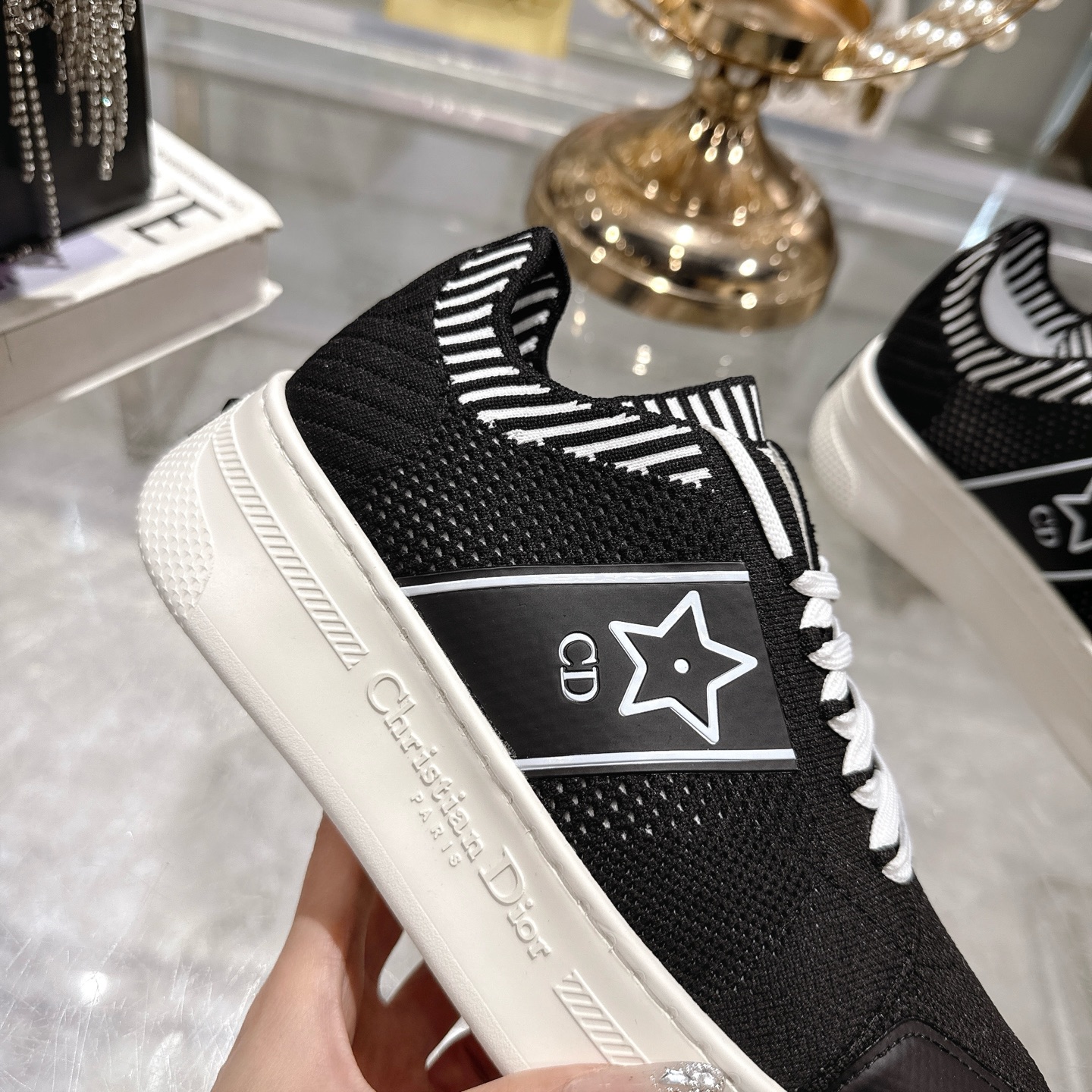 Dior Star Sneakers: Black Leather, Lightweight Sole, and Iconic Star Detail 8 i1743935054336 6341 0 6