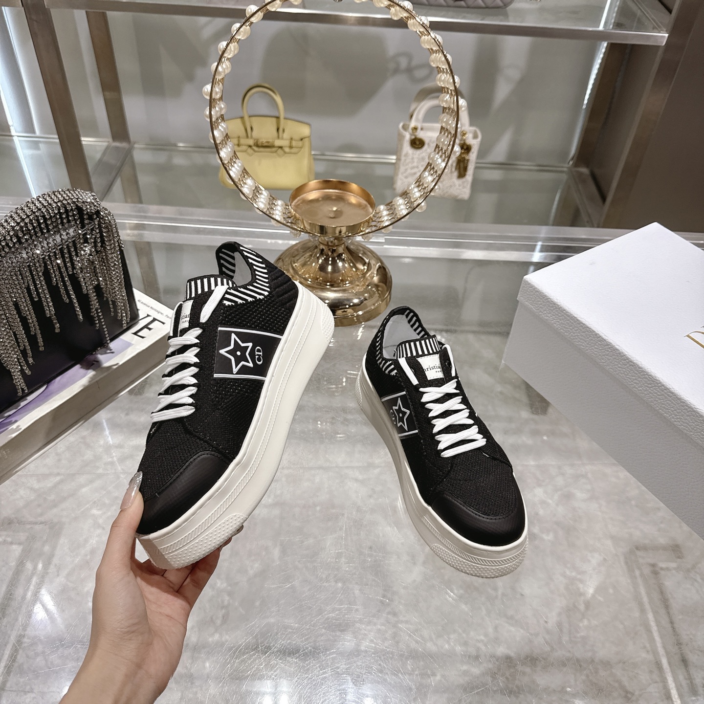Dior Star Sneakers: Black Leather, Lightweight Sole, and Iconic Star Detail 6 i1743935056692 2711 0 3