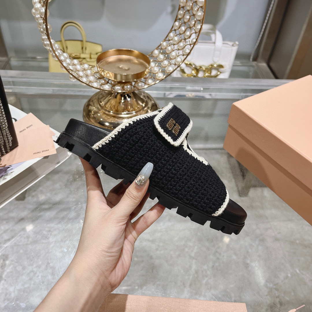 Miu Miu Woven Platform Sandals - Stylish Summer Slides with Velcro Straps 5 i1746510857146 6356 0 3