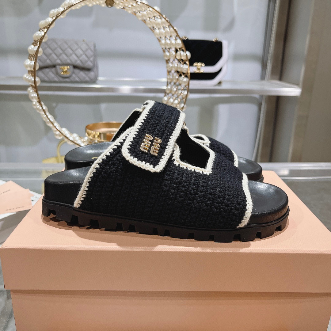 Miu Miu Woven Platform Sandals - Stylish Summer Slides with Velcro Straps 7 i1746510857149 1254 0 5