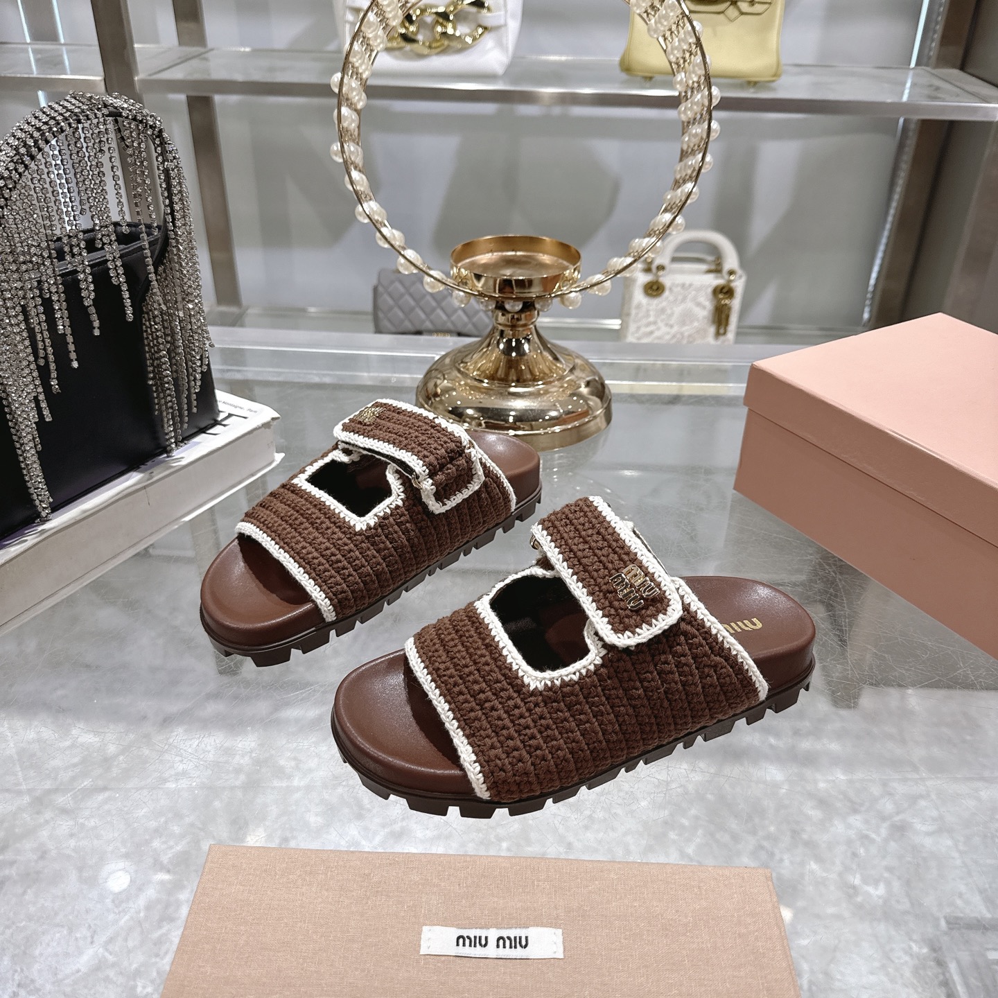 Miu Miu Woven Flatform Sandals, Retro Slides, Comfortable Summer Style 2 i1746510894074 2331 0 2