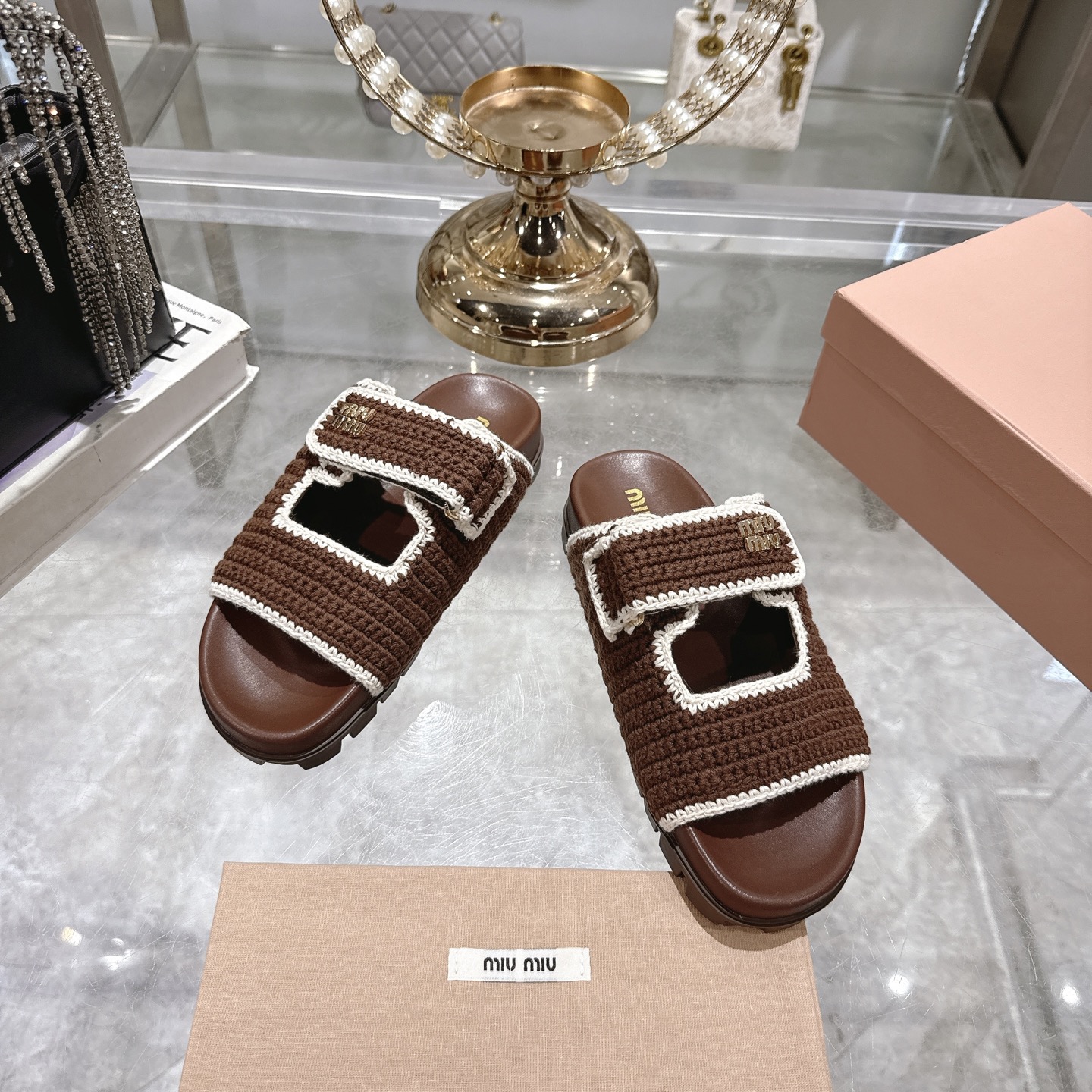 Miu Miu Woven Flatform Sandals, Retro Slides, Comfortable Summer Style 4 i1746510894639 3006 0 1