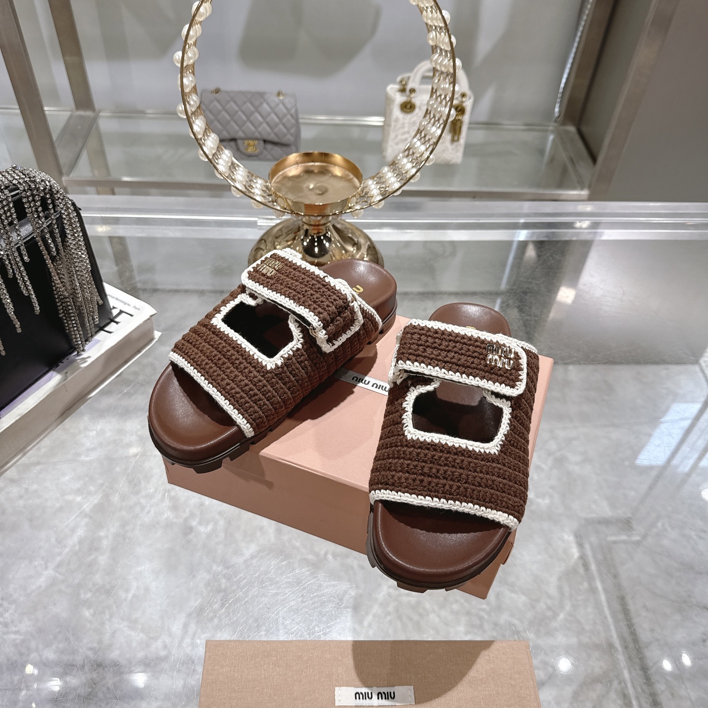 Miu Miu Woven Flatform Sandals, Retro Slides, Comfortable Summer Style 8 i1746510898238 3968 0 6