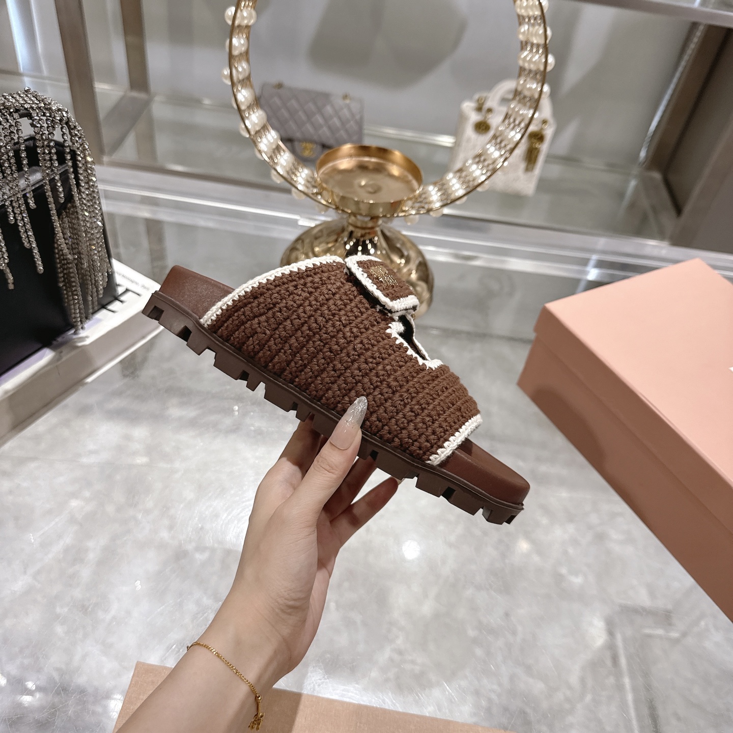 Miu Miu Woven Flatform Sandals, Retro Slides, Comfortable Summer Style 7 i1746510900939 882 0 5