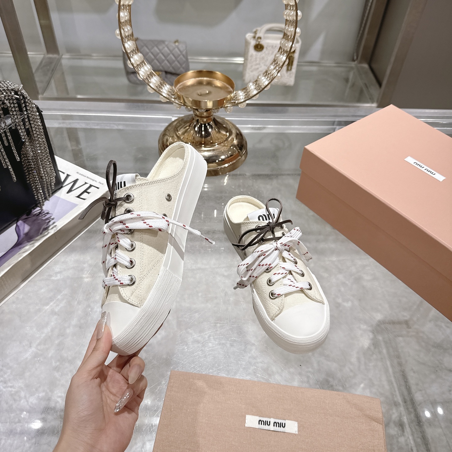 Miu Miu 25SS Retro Casual Canvas Shoes with Lightweight Sole 5 i1746686066050 171 0 3