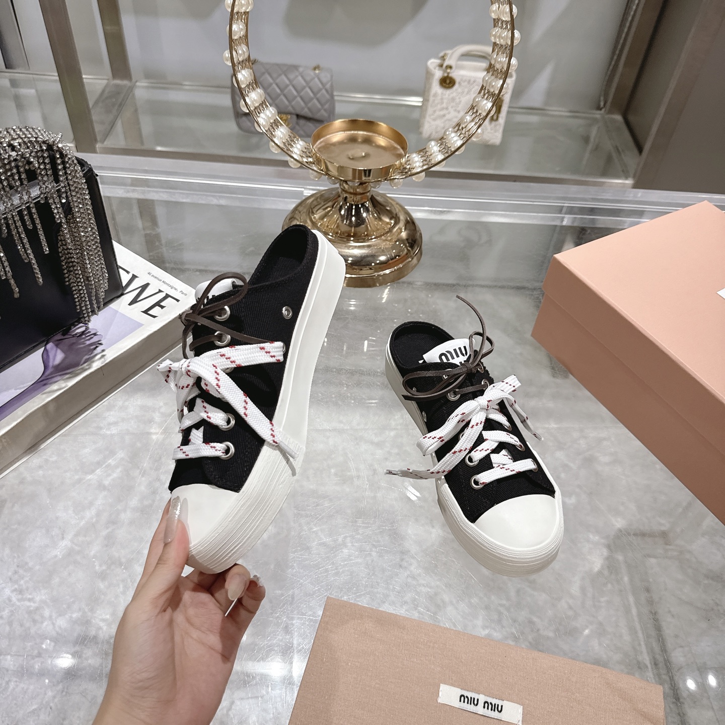 Miu Miu 25SS Retro Canvas Mules - Lightweight & Comfortable 5 i1746686515697 3527 0 3