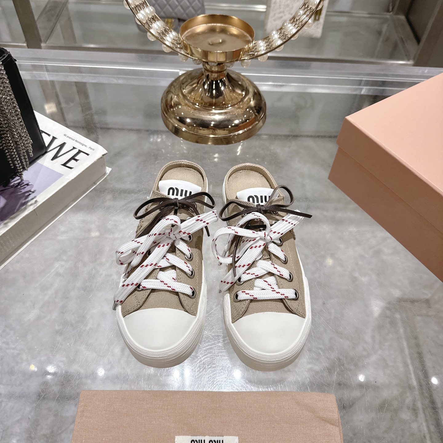 Miu Miu Women's Retro Canvas Sneakers Comfortable Slip-On Shoes 3 i1746686557036 4082 0 0