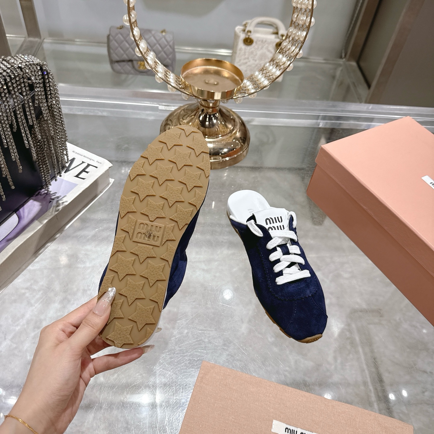 Miu Miu Women's 25ss Spring Leather Sneakers Mules 10 i1746688208546 8887 0 8