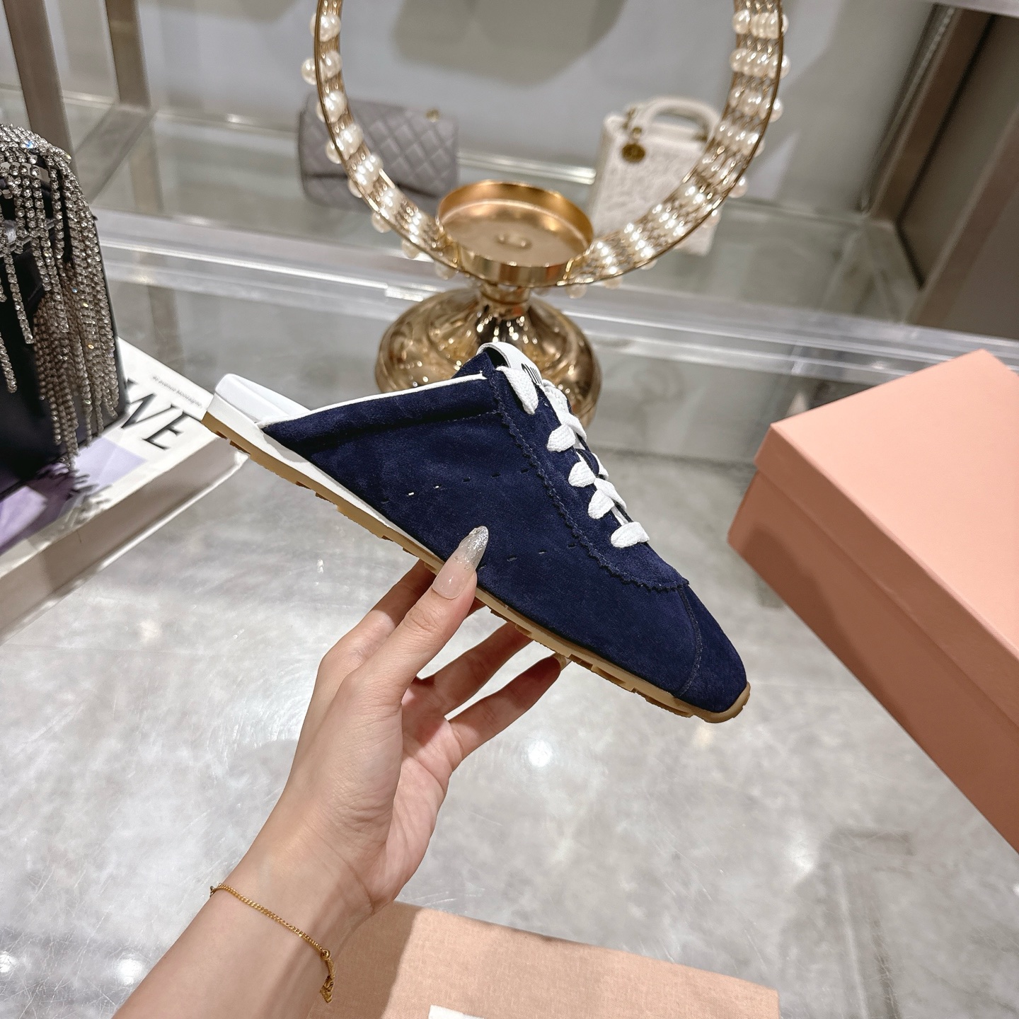 Miu Miu Women's 25ss Spring Leather Sneakers Mules 6 i1746688209142 9354 0 4