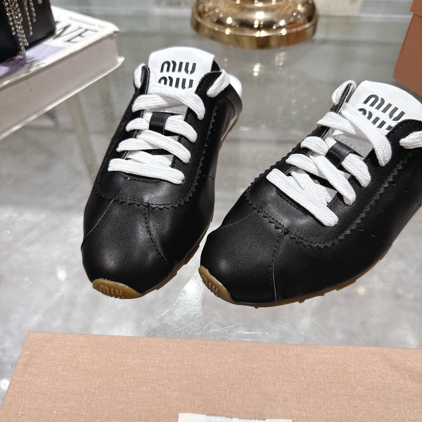 Miu Miu Women's Leather Babouche Sneakers. Slip-on Style 9 i1746688454938 6130 0 7