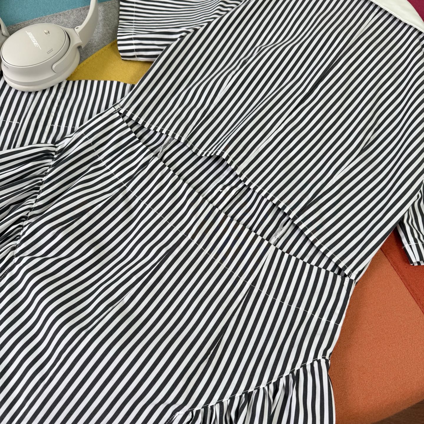 Striped Color Block Mini Dress - Slim Fit, Embroidered, Open Back Design 7 i1748435671347 4599 0 5