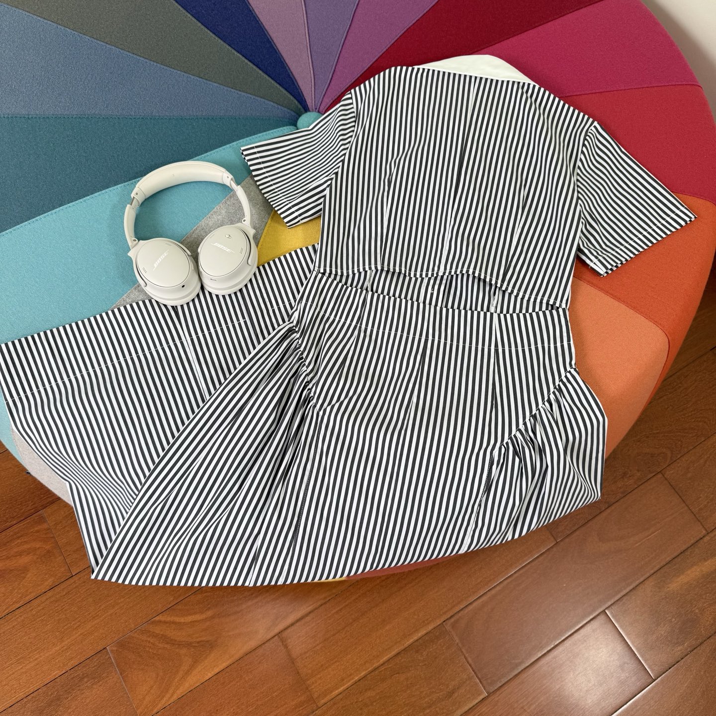 Striped Color Block Mini Dress - Slim Fit, Embroidered, Open Back Design 10 i1748435672911 9563 0 8