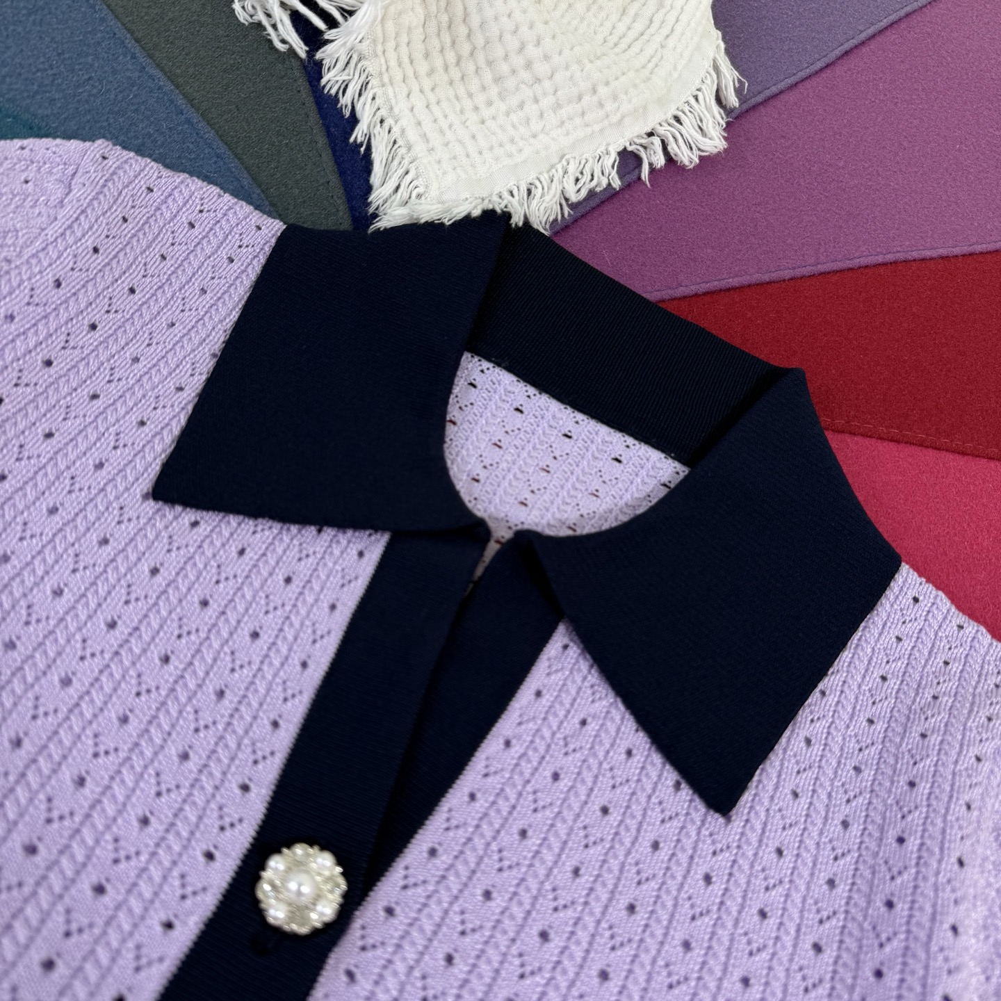 Elegant Knit Dress with Contrast Collar & Ruffle Hem - Summer Ready 3 i1749309553945 1535 0 1