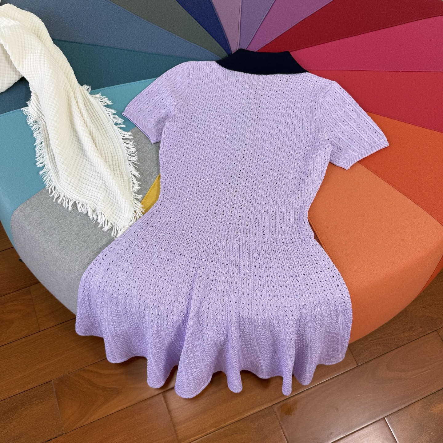 Elegant Knit Dress with Contrast Collar & Ruffle Hem - Summer Ready 10 i1749309554003 1024 0 8