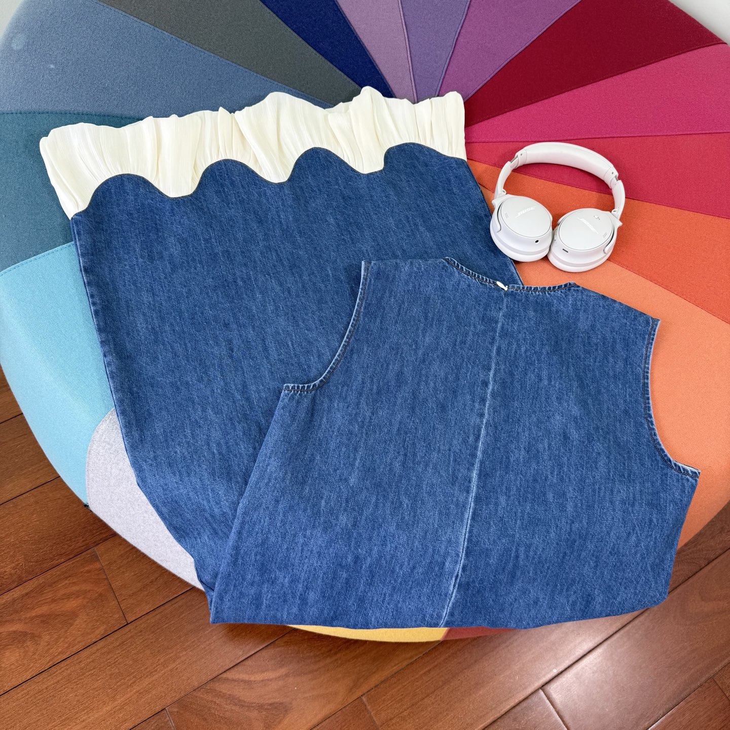 Lightweight Denim Dress - Summer Casual Chic, Wave Hem, Pockets, S/M/L 10 i1751117123293 8118 0 8