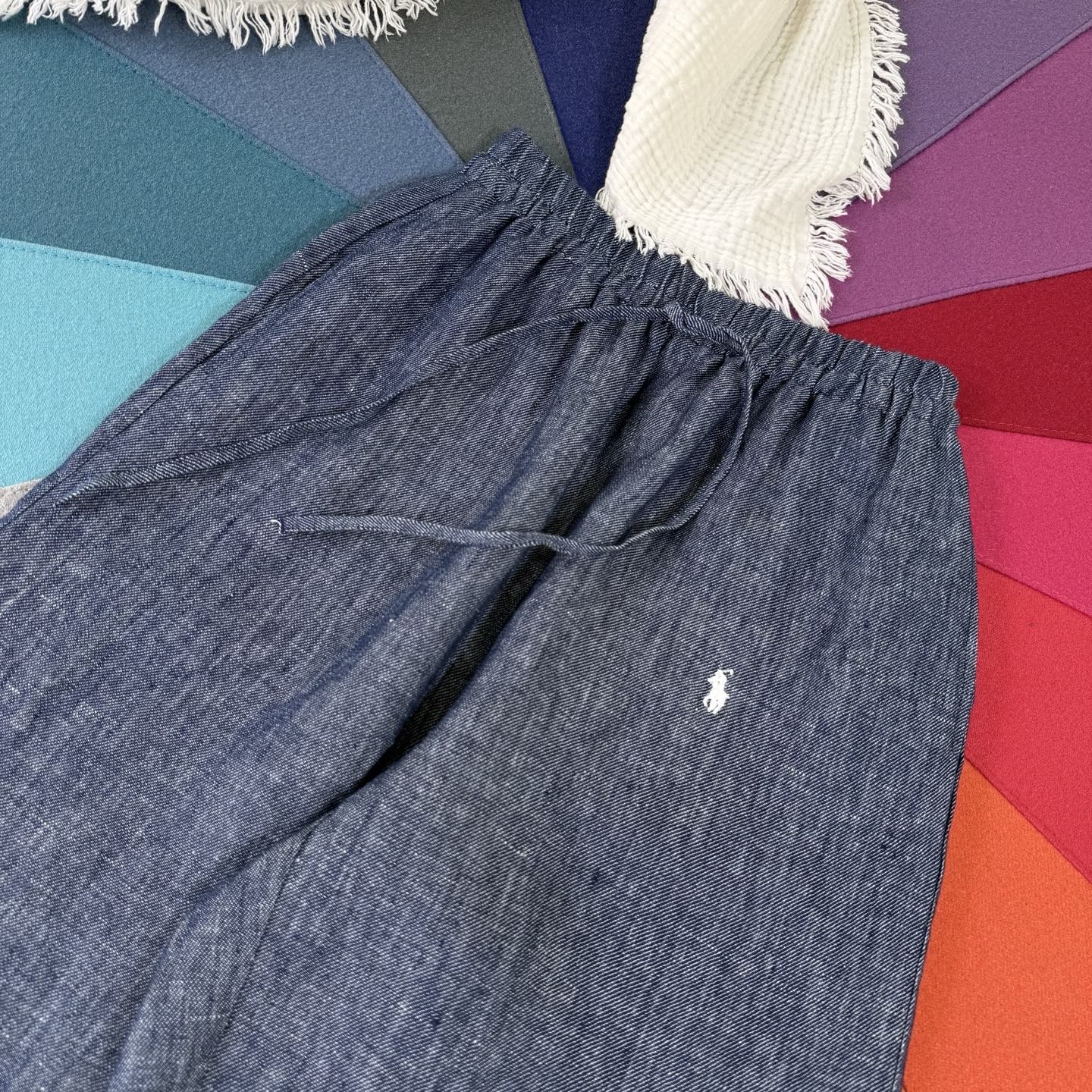 Relaxed Fit Linen Pants with Embroidered Detail - Breathable & Comfortable 4 i1752417129195 8151 0 2