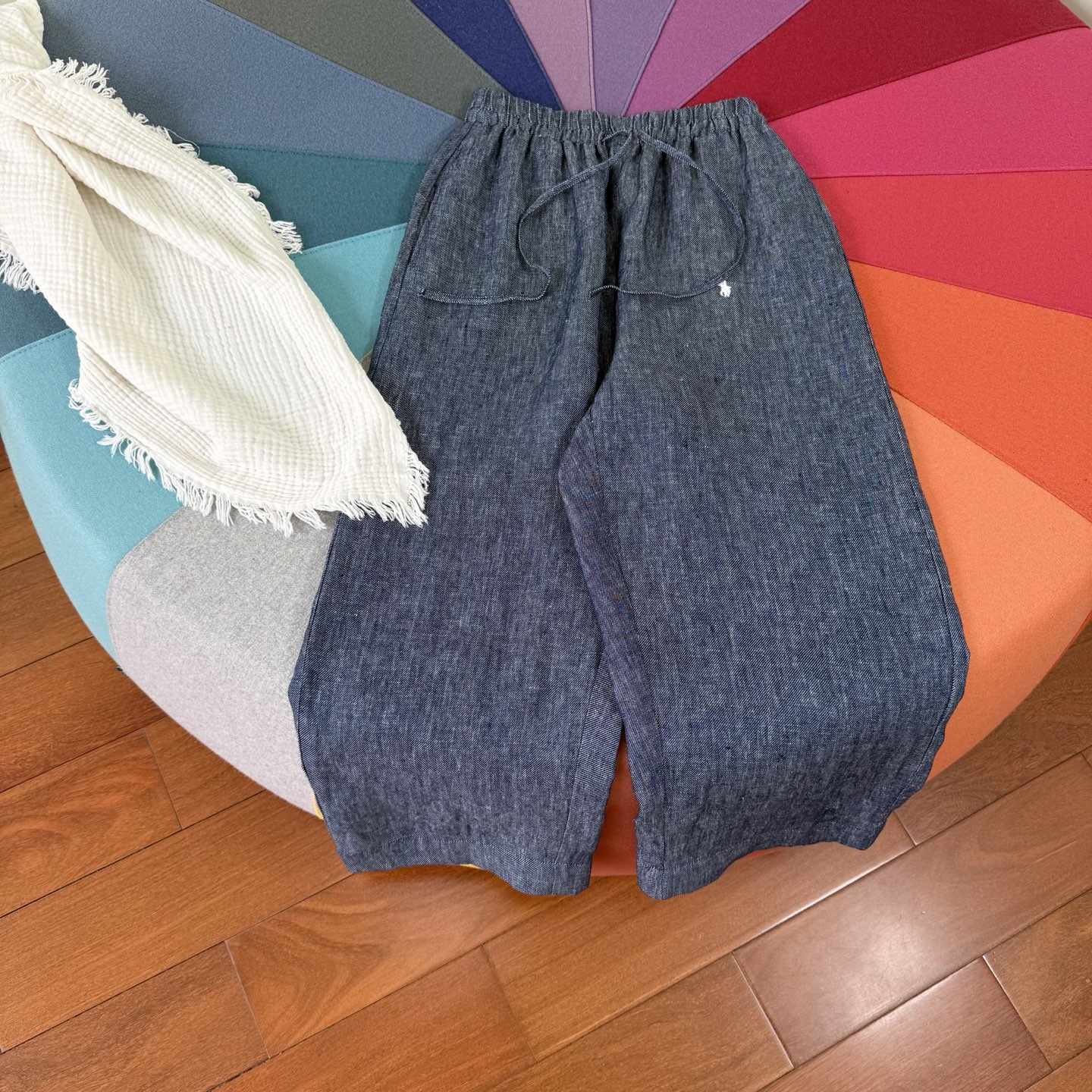Relaxed Fit Linen Pants with Embroidered Detail - Breathable & Comfortable 2 i1752417135045 392 0 0