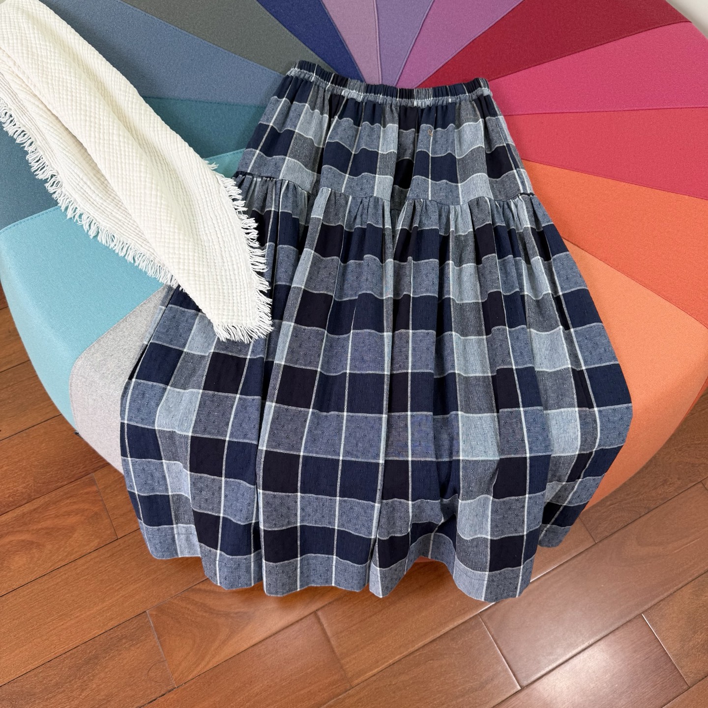 Cotton Blend Midi Skirt with Drawstring Detail - Breathable & Unique Design 10 i1752932383618 6622 0 8