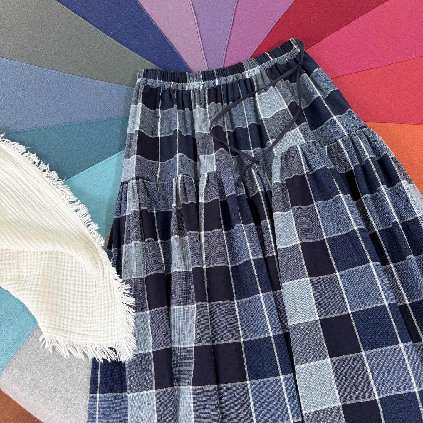 Cotton Blend Midi Skirt with Drawstring Detail - Breathable & Unique Design 7 i1752932383681 4776 0 5