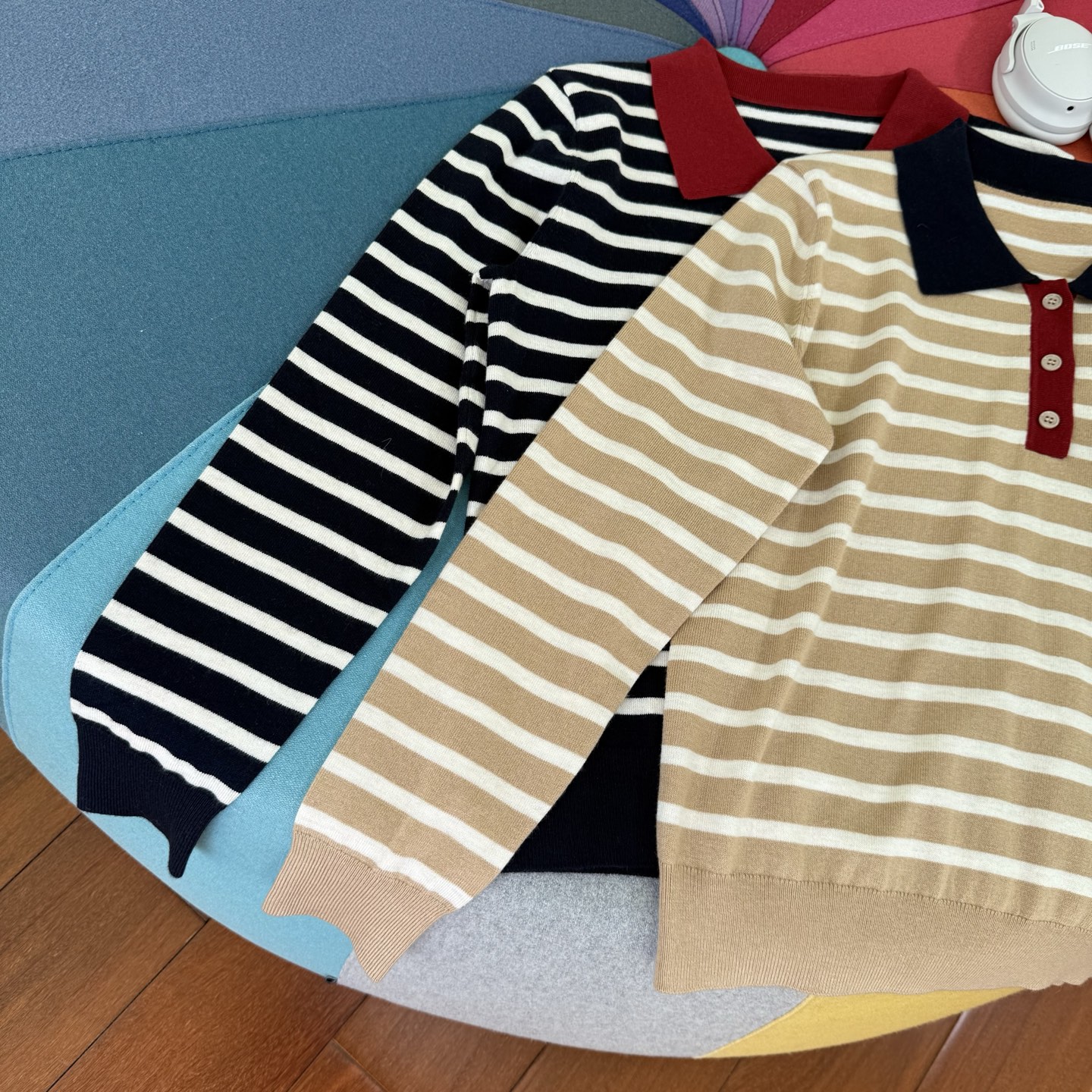 Retro Color Block Knitted Polo Shirt Women's Autumn Wool Blend Top 4 i1759070522371 3158 0 2