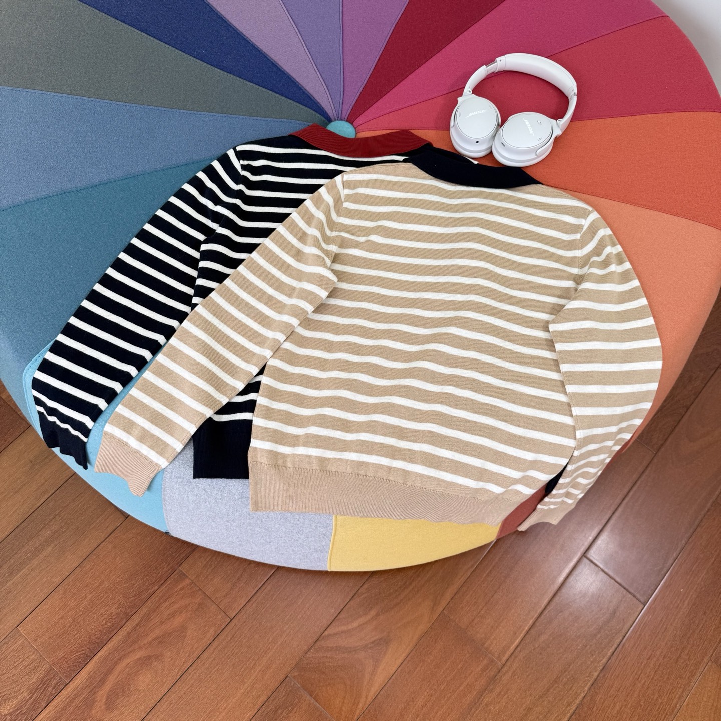 Retro Color Block Knitted Polo Shirt Women's Autumn Wool Blend Top 10 i1759070524654 2401 0 8