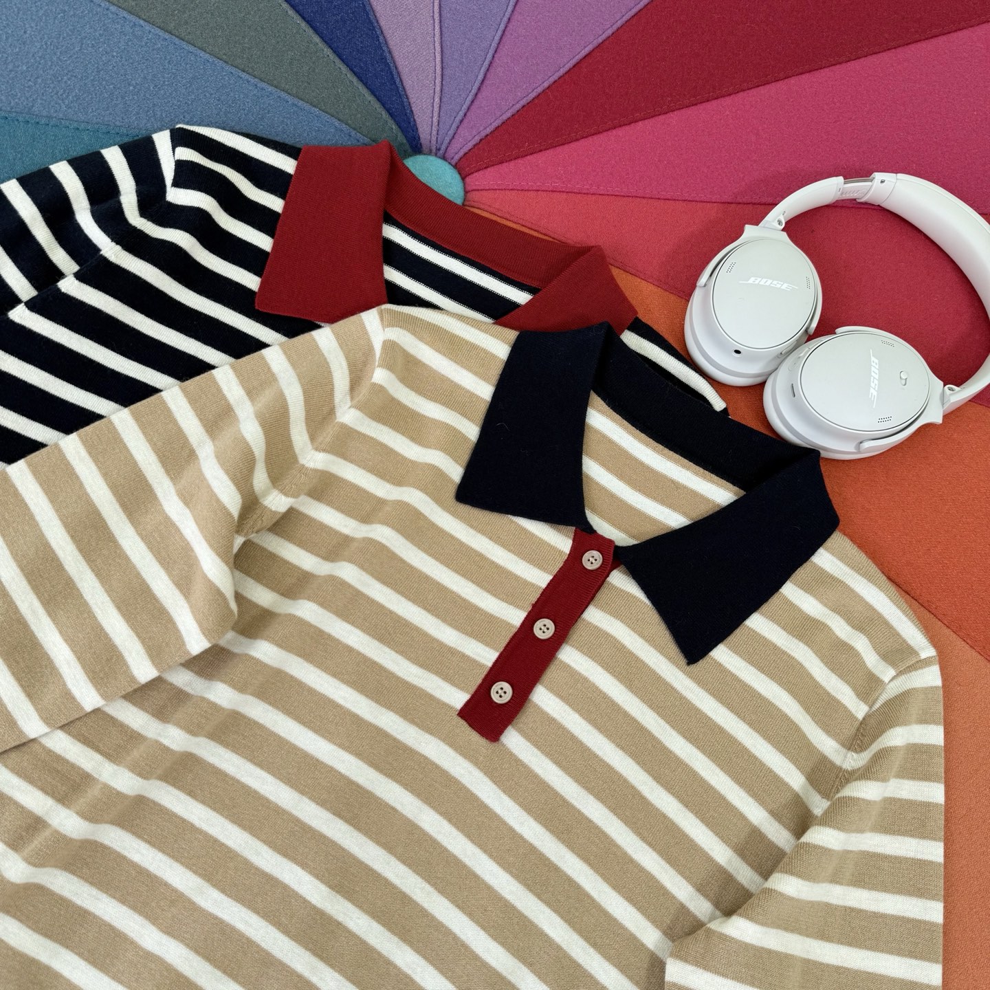 Retro Color Block Knitted Polo Shirt Women's Autumn Wool Blend Top 5 i1759070524667 9818 0 3