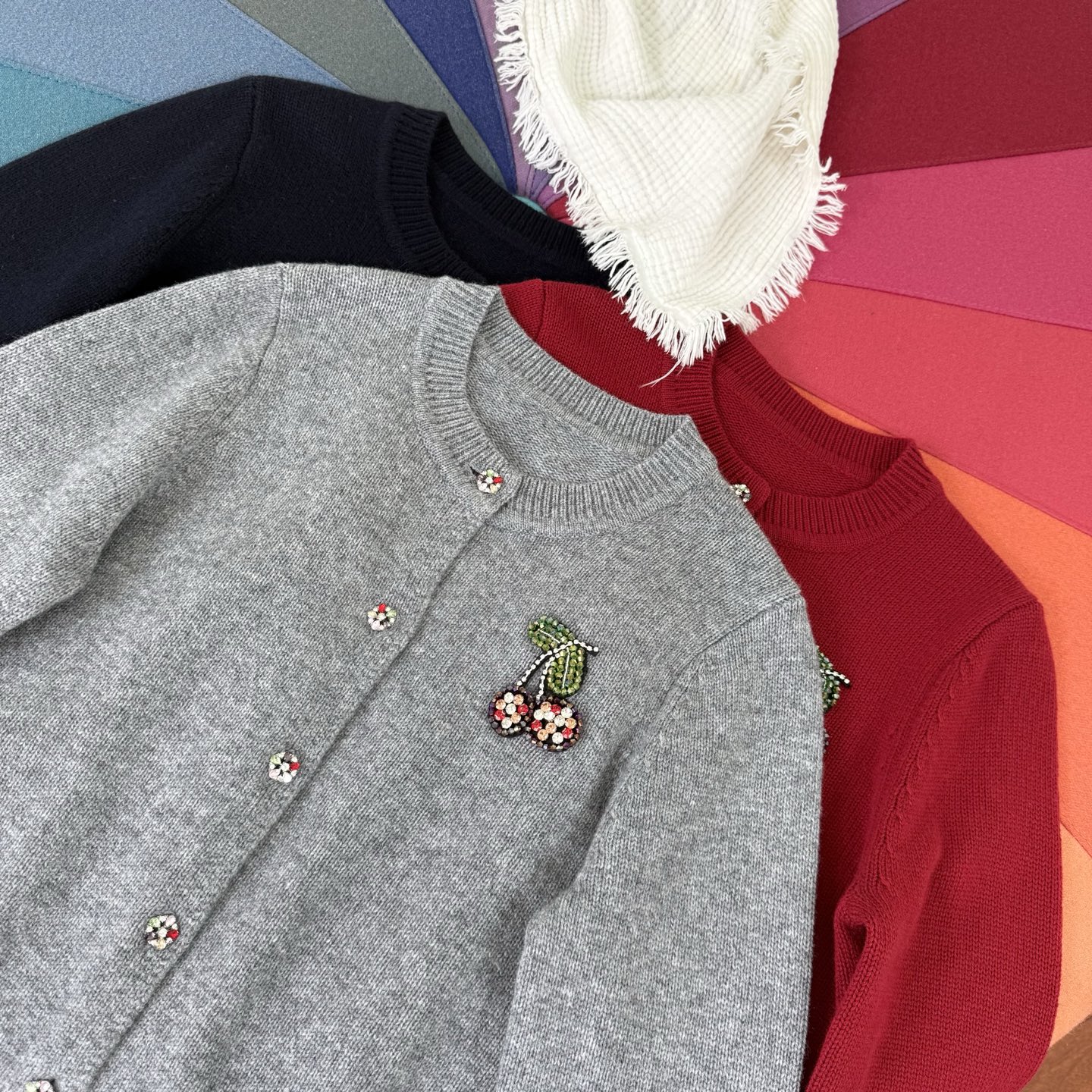 Cherry Embellished Wool Cardigan: Soft, Comfortable & Stylish Knitwear 5 i1759072745710 7655 0 3