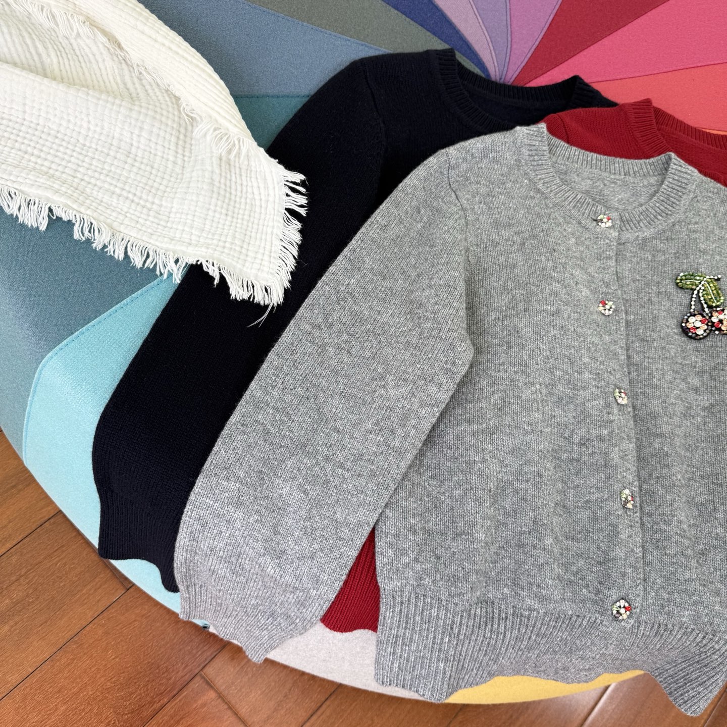 Cherry Embellished Wool Cardigan: Soft, Comfortable & Stylish Knitwear 4 i1759072745780 7492 0 2