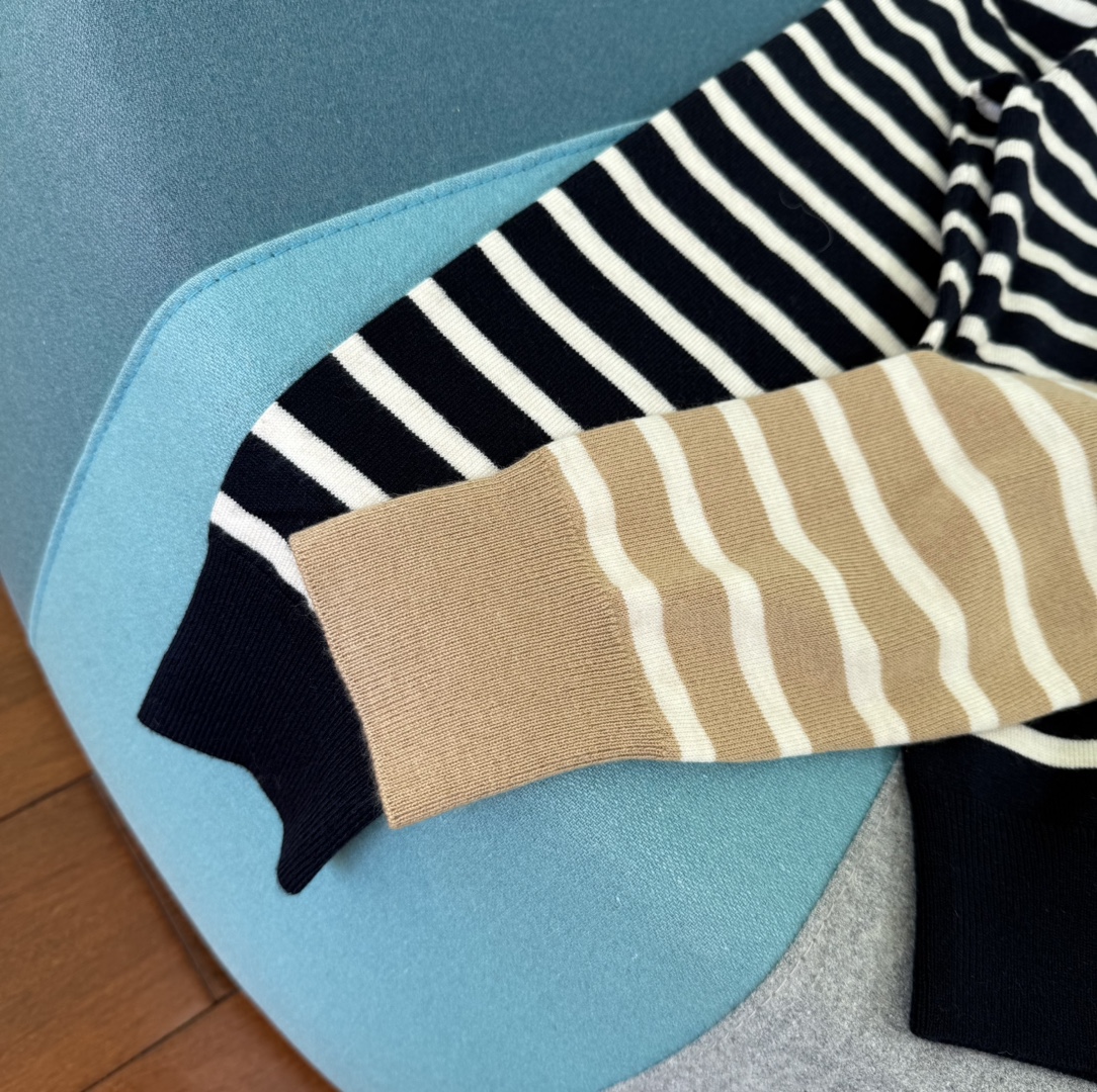 Retro Striped Polo Sweater Women's Wool Blend Long Sleeve Knit Top 7 i1759462104 2869 9