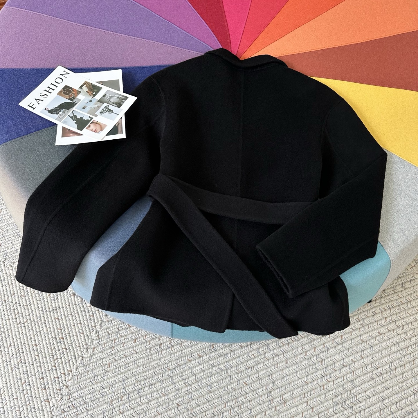 Wool Blend Double-Faced Coat with Geometric Accents and Metal Snap Closure 10 i1759915447413 5827 0 8