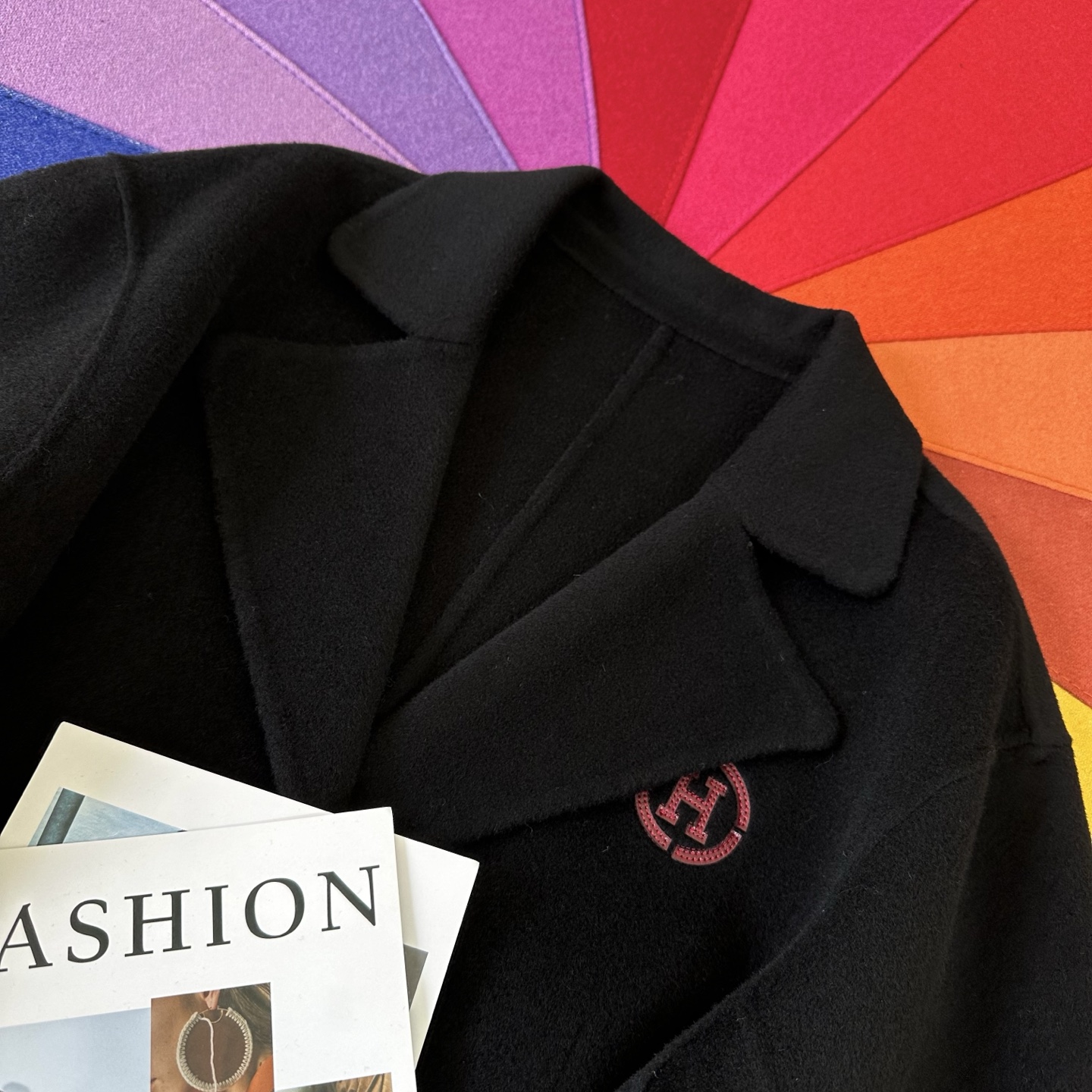 Wool Blend Double-Faced Coat with Geometric Accents and Metal Snap Closure 3 i1759915449024 2214 0 1