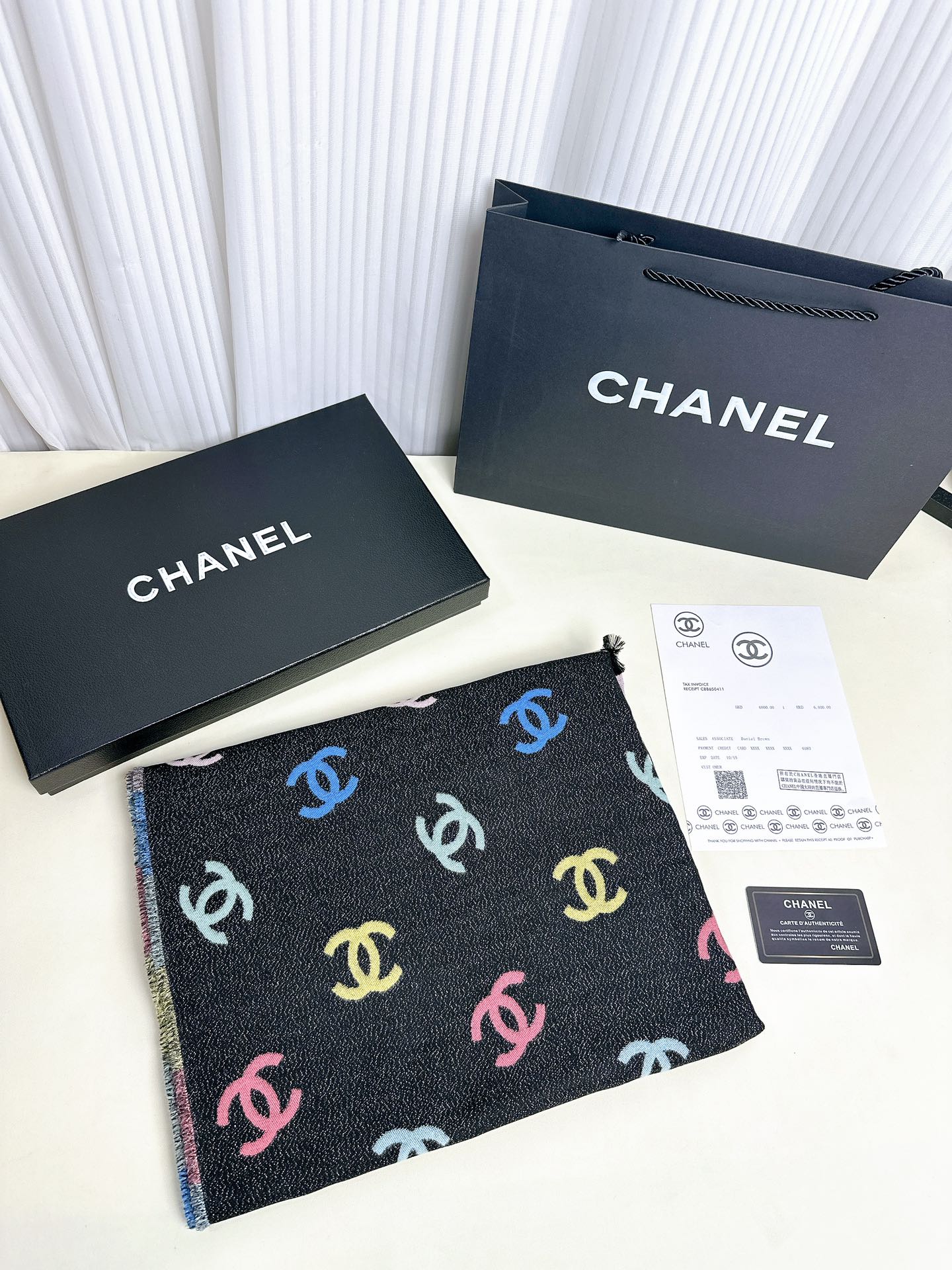 Chanel Sjaals Zwart Wit