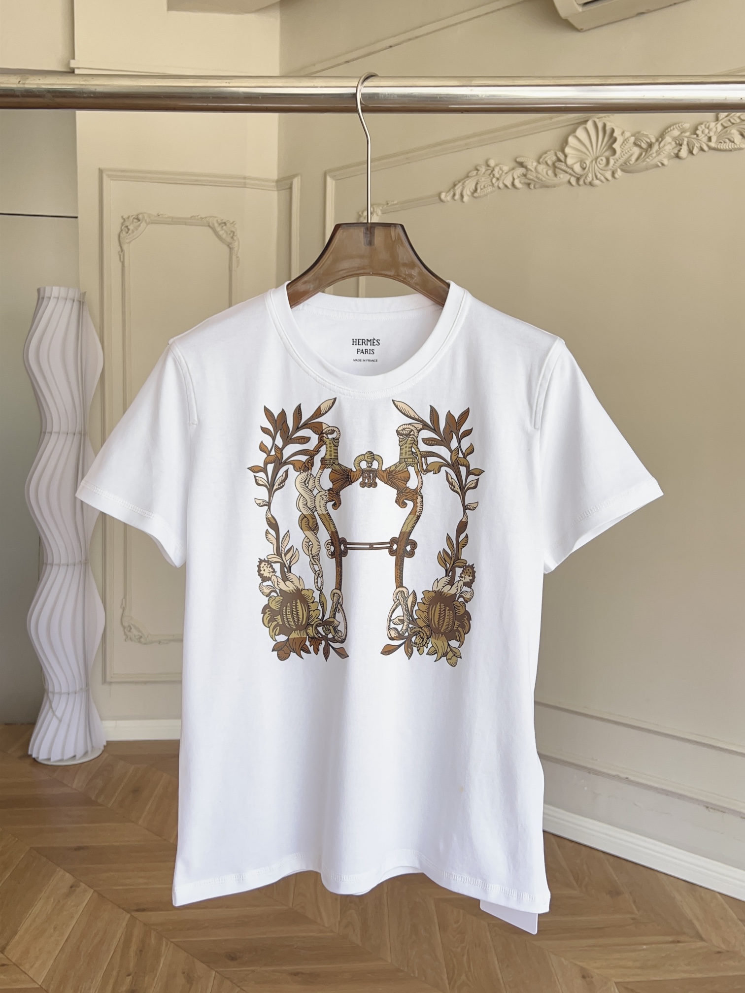 Hermes Clothing T-Shirt White Printing Women Cotton Fashion Casual