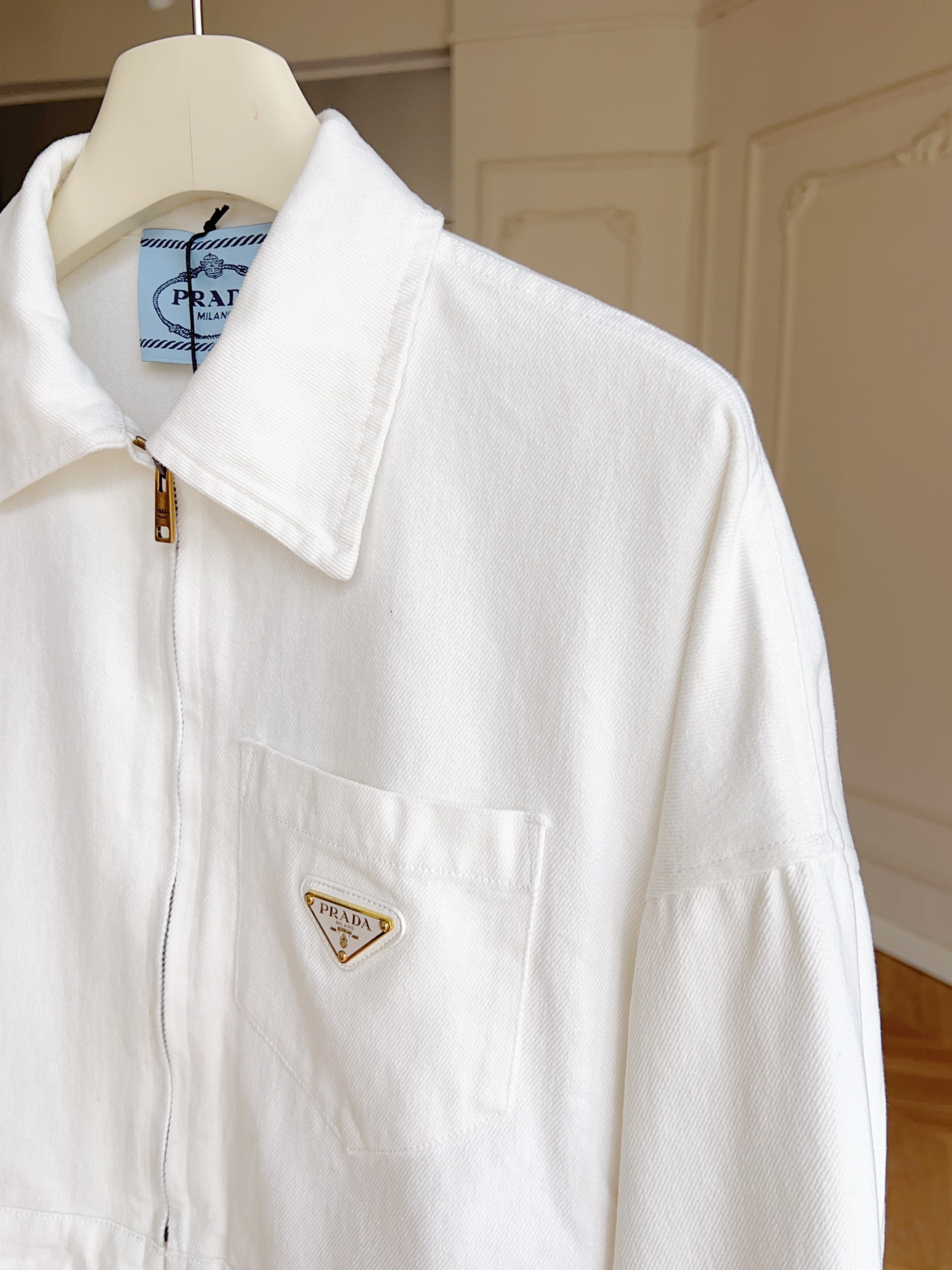 Prada Abbigliamento Giacca & Soprabito Camicie & Camicette Bianco Donne Cotone Denim Fashion Casual 5 i1722469041 6682 9