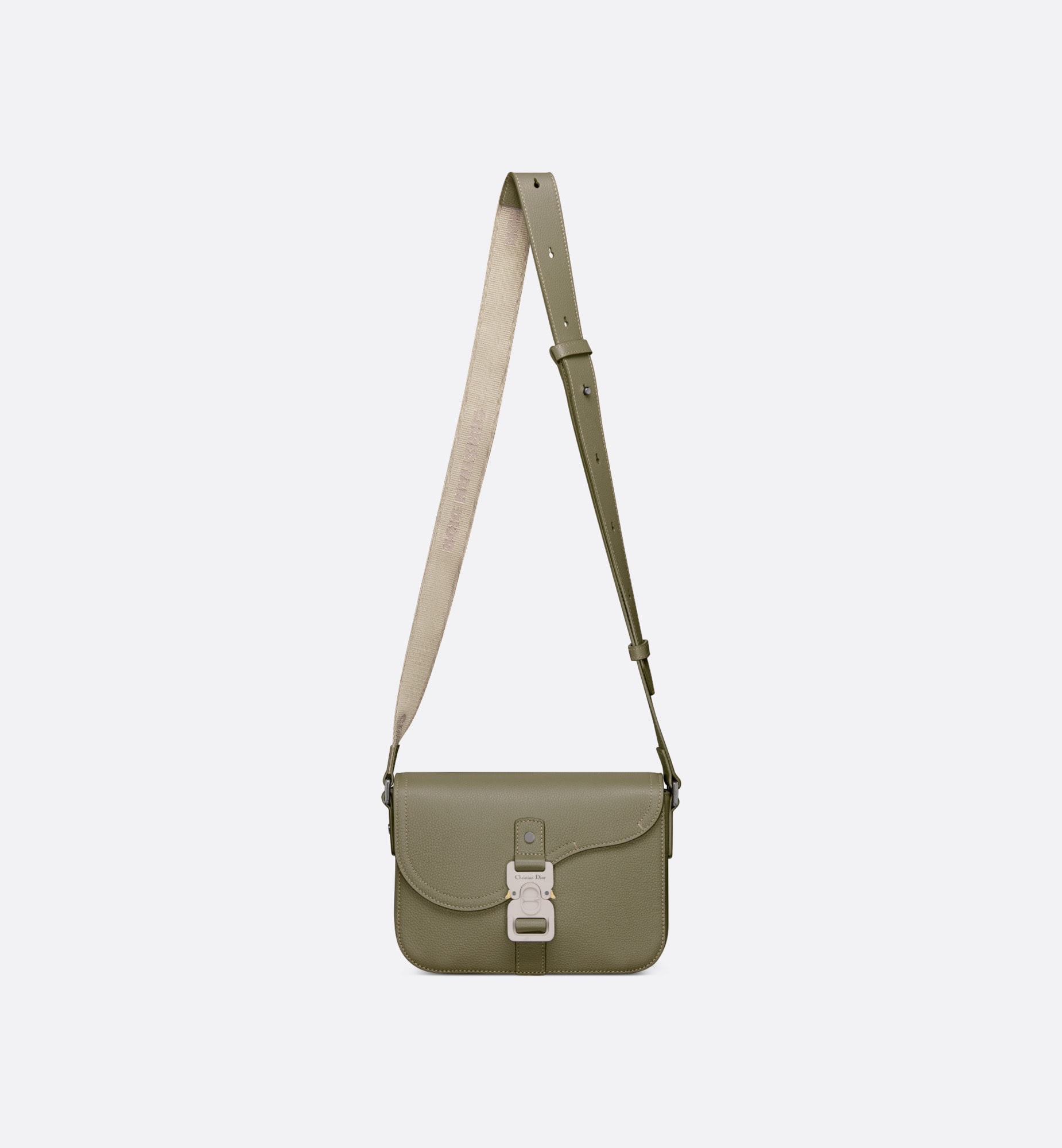 Dior Gallop Messenger Bag Green Grained Calfskin with Adjustable Strap