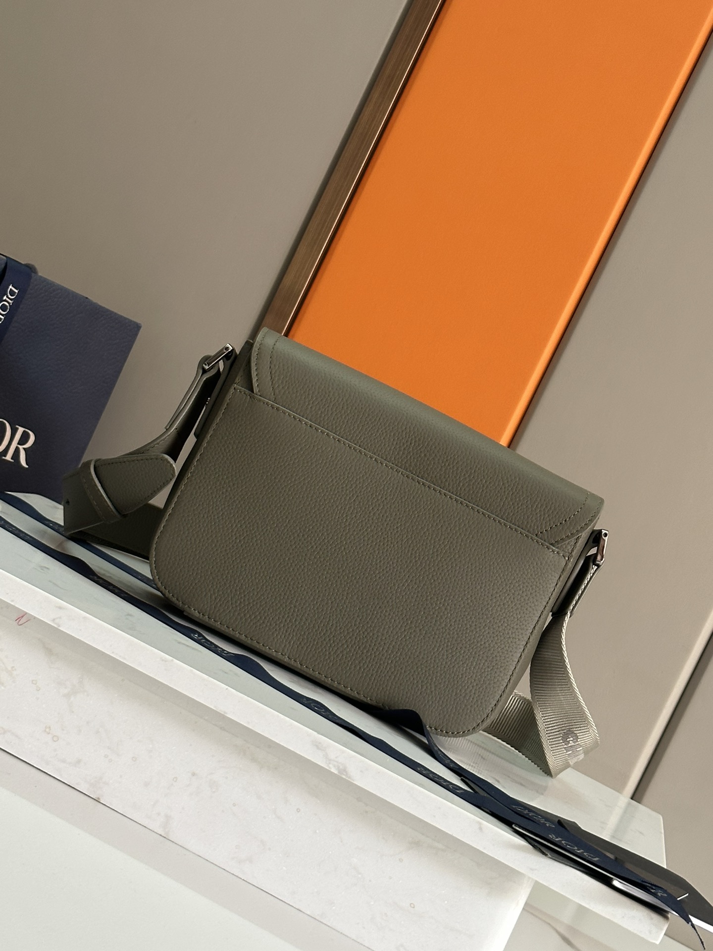 Dior Saddle Messenger Bag, Mini Khaki Oblique Canvas and Grained Calfskin 3 i1714921967 2414 2