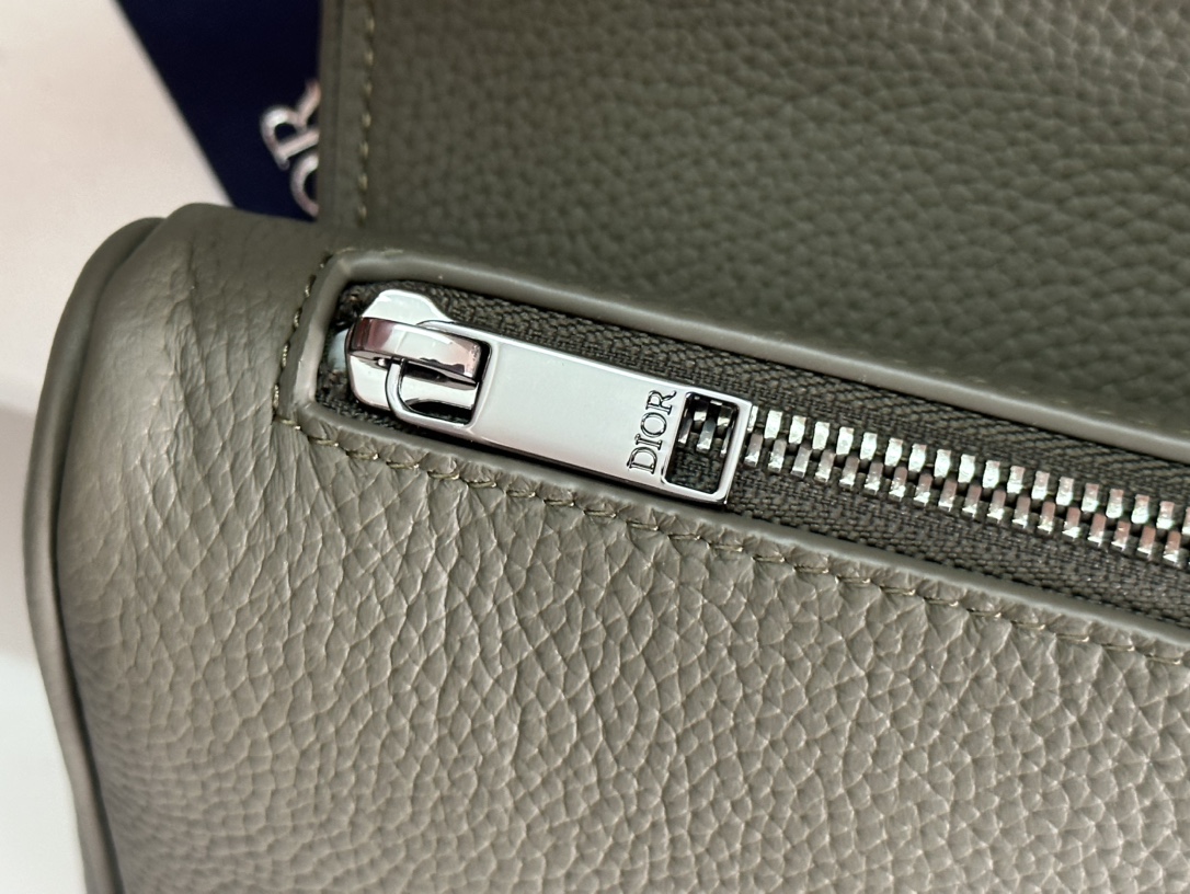 Dior Saddle Bag in Khaki Grained Calfskin with DIOR Jacquard Strap 9 i1714922399 6294 4
